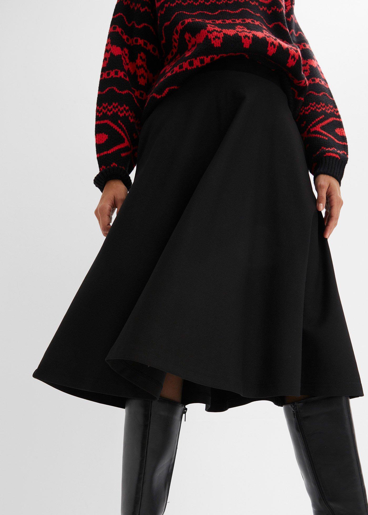 Spódnica midi z mieszanki wiskozy, dł. za kolano - Bonprix