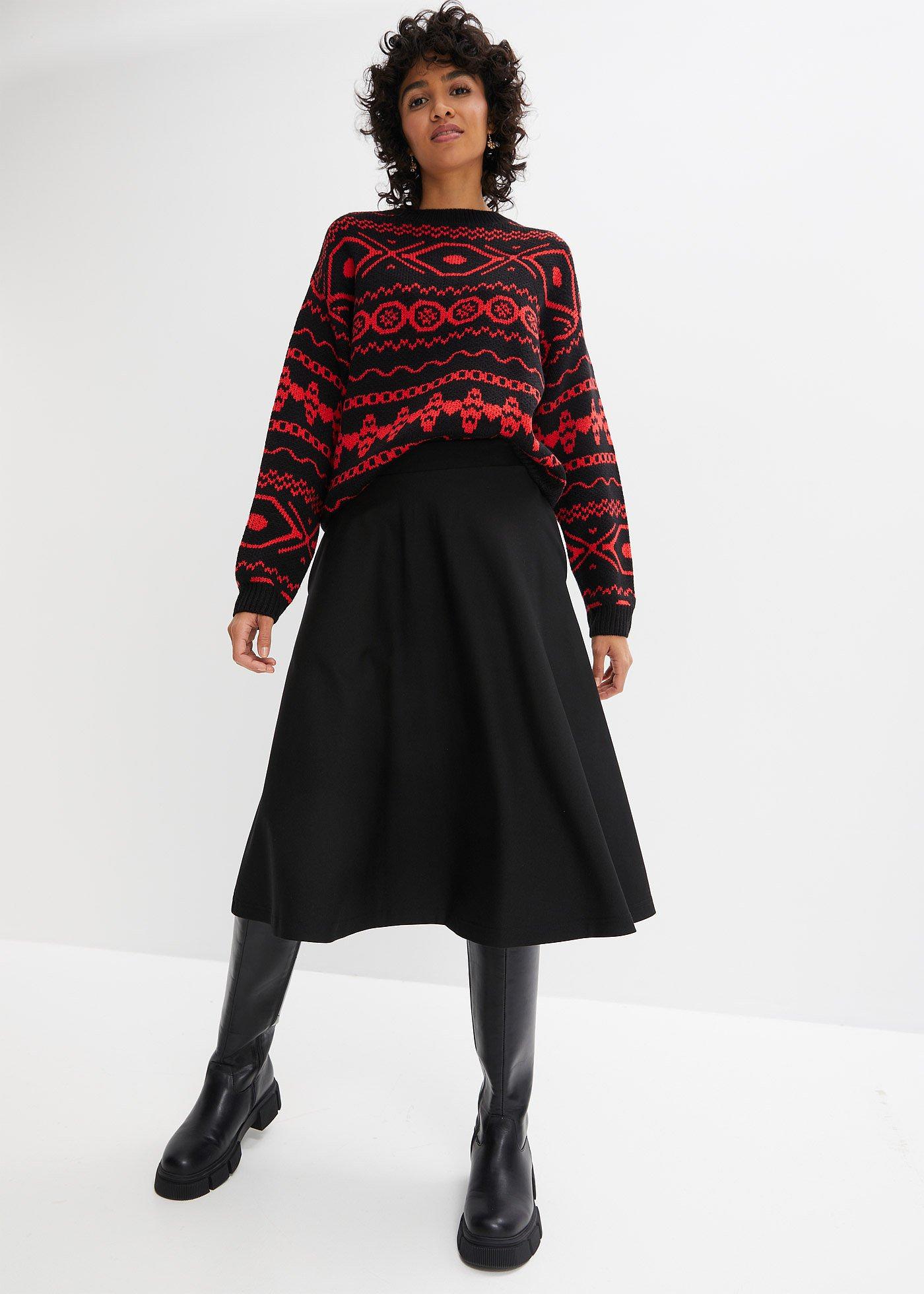 Spódnica midi z mieszanki wiskozy, dł. za kolano - Bonprix