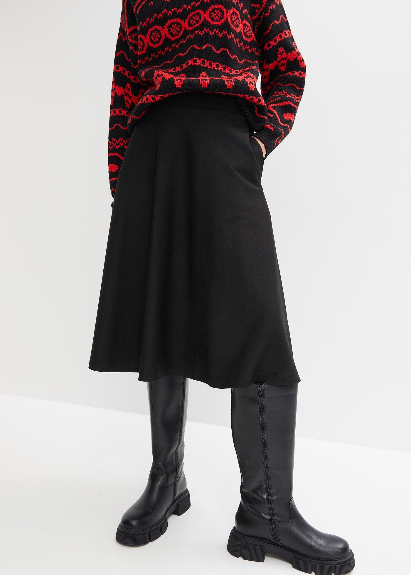 Spódnica midi z mieszanki wiskozy, dł. za kolano - Bonprix