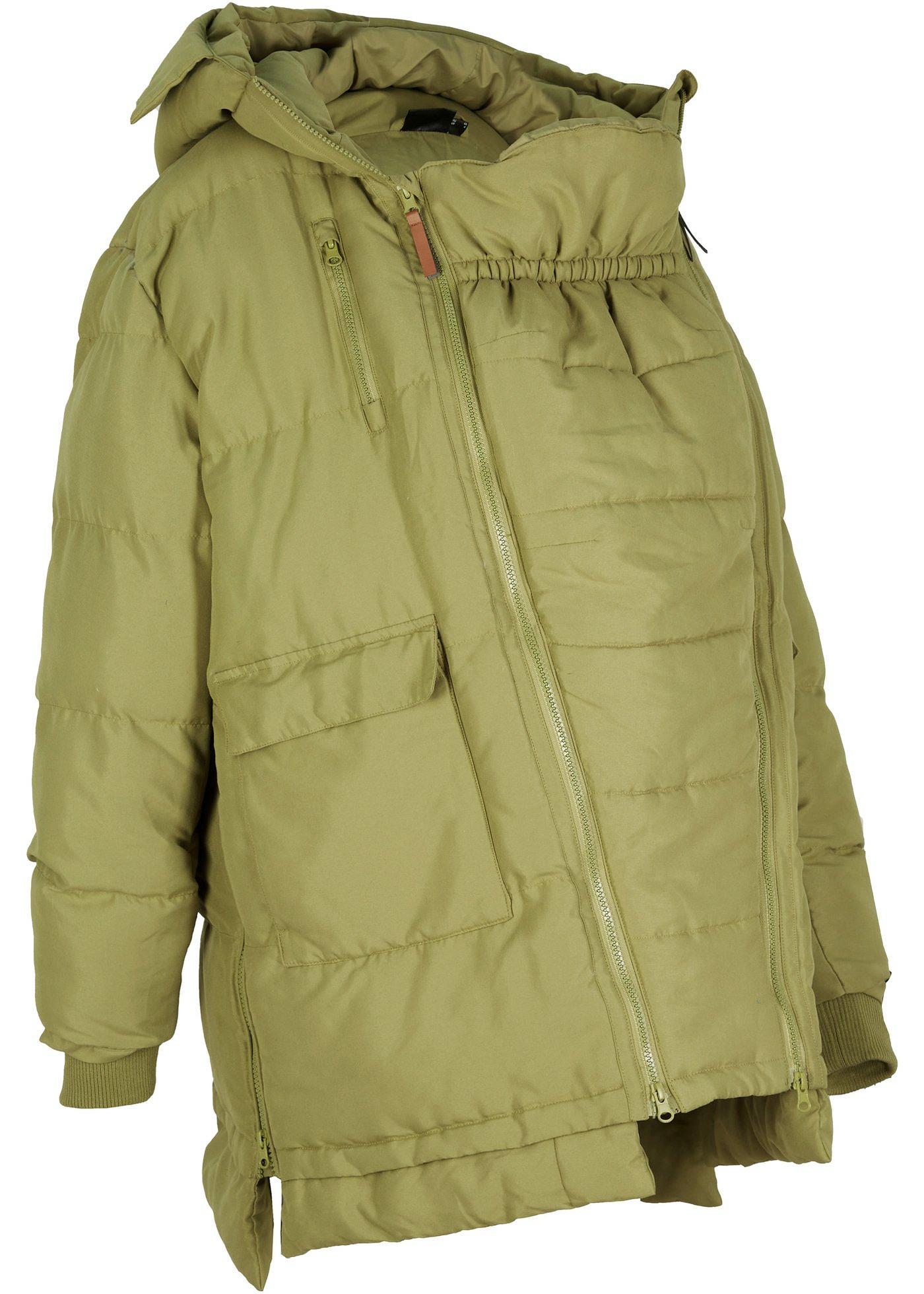 Umstandswinterjacke mit Kapuze aus recyceltem Polyester / Tragejacke