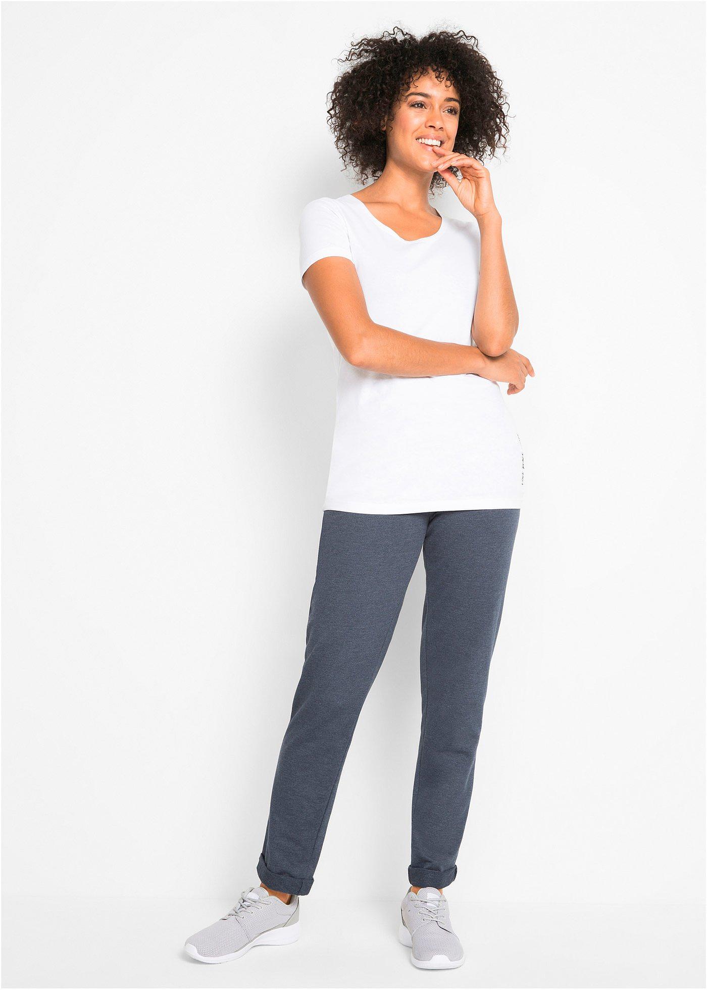 Długi shirt z napisem (2 szt.) - Bonprix