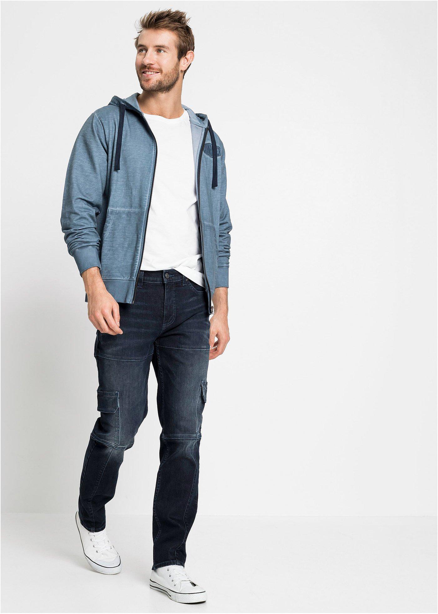 Dżinsy bojówki ze stretchem Slim Fit Straight - Bonprix