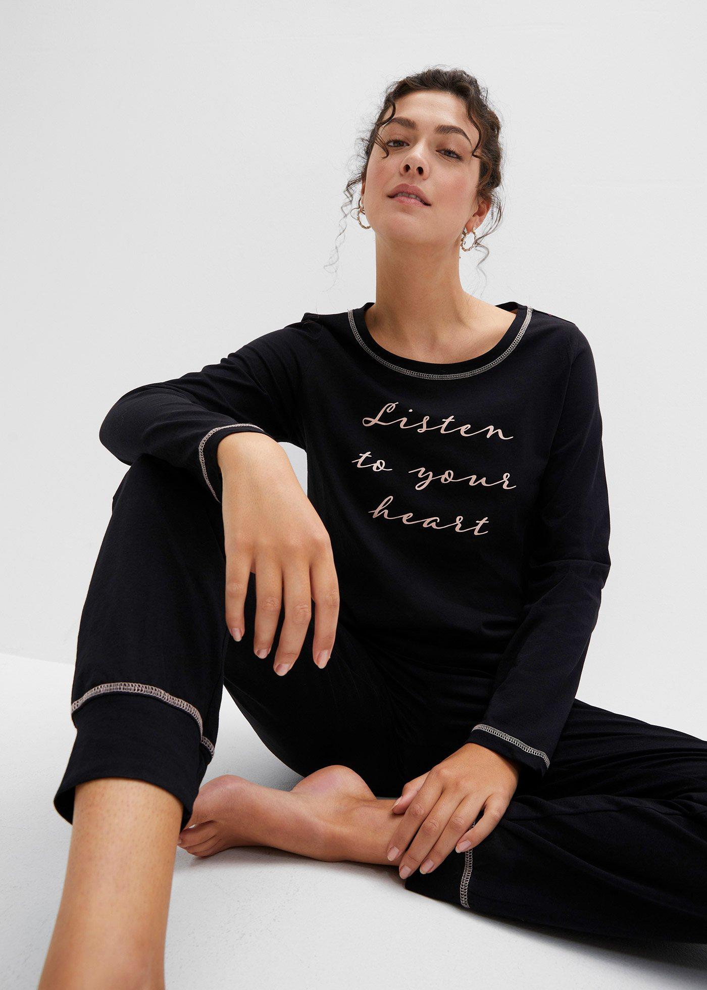 Piżama z miękkiej bawełny, z wpuszczanymi kieszeniami - Bonprix