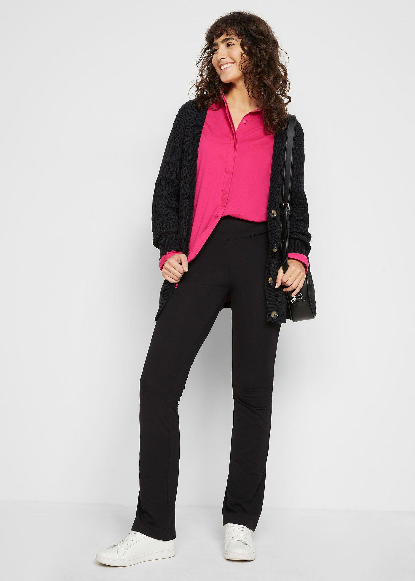 Legginsy z bawełny Flared Leg - Bonprix