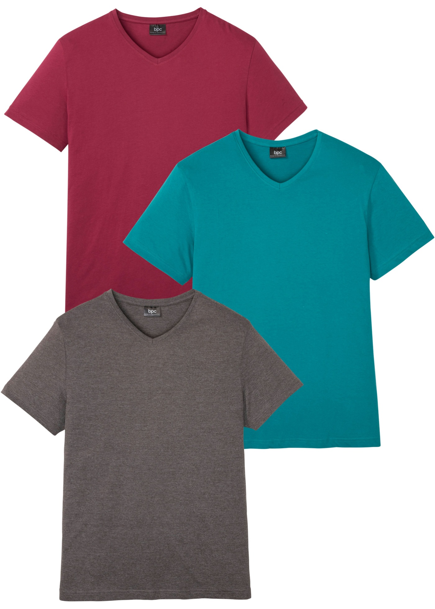 T-Shirt mit V-Ausschnitt (3er Pack)