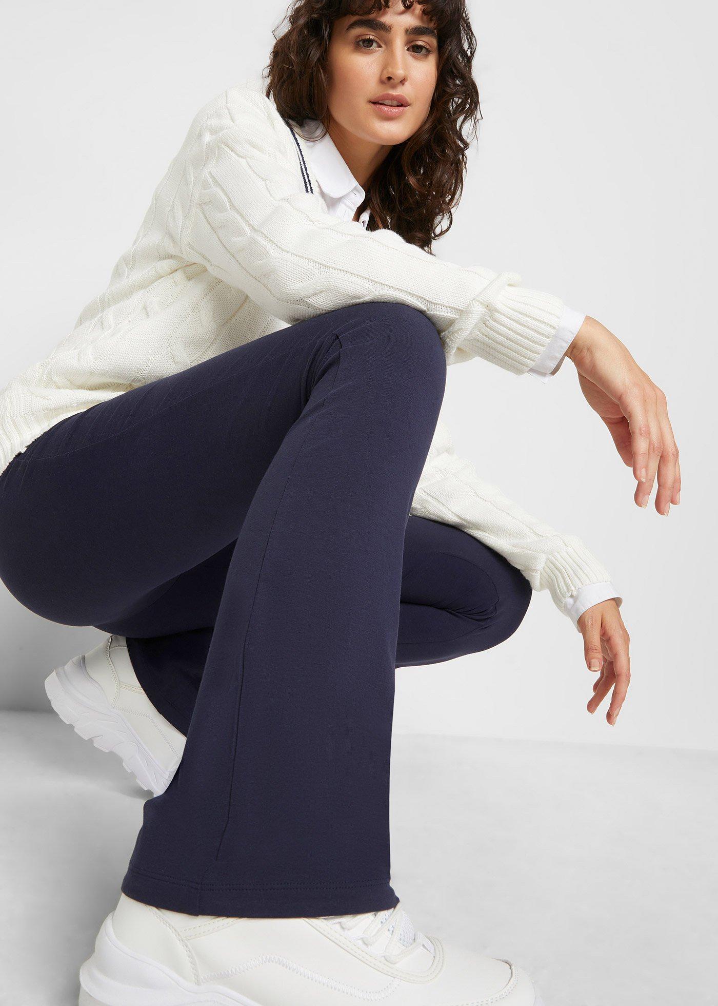 Legginsy z bawełny Flared Leg - Bonprix