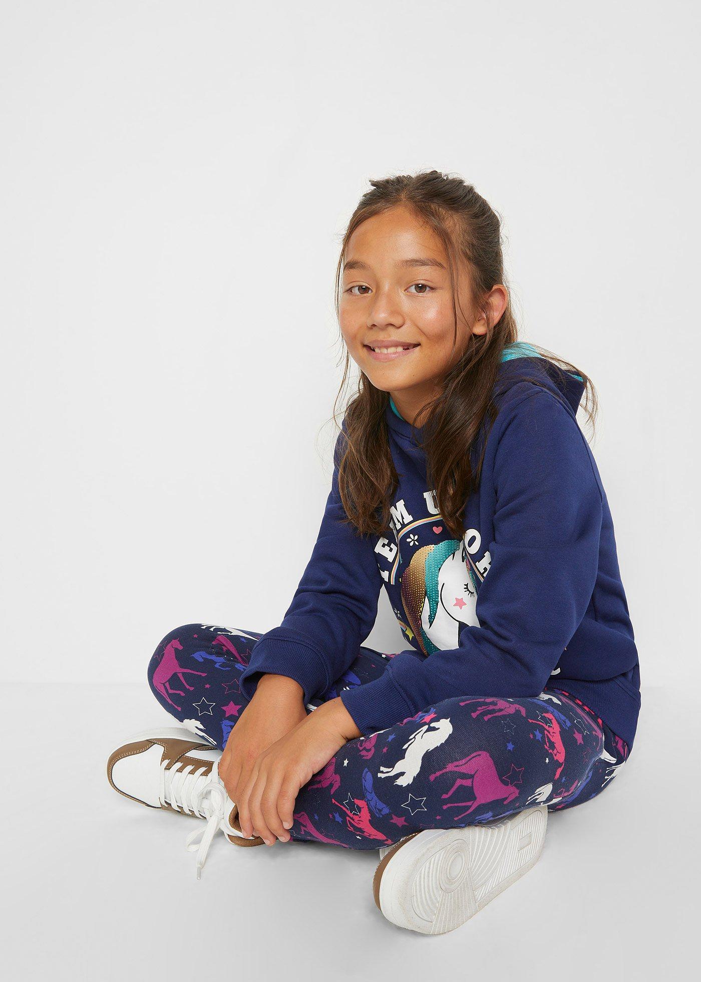 Legginsy termiczne z motywem koni - Bonprix