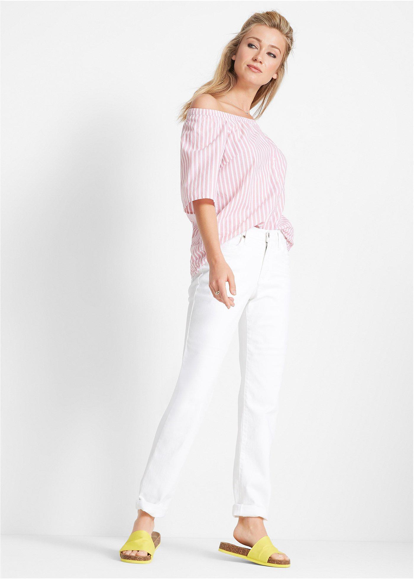 Dżinsy ze stretchem Mom, mid waist, long - Bonprix