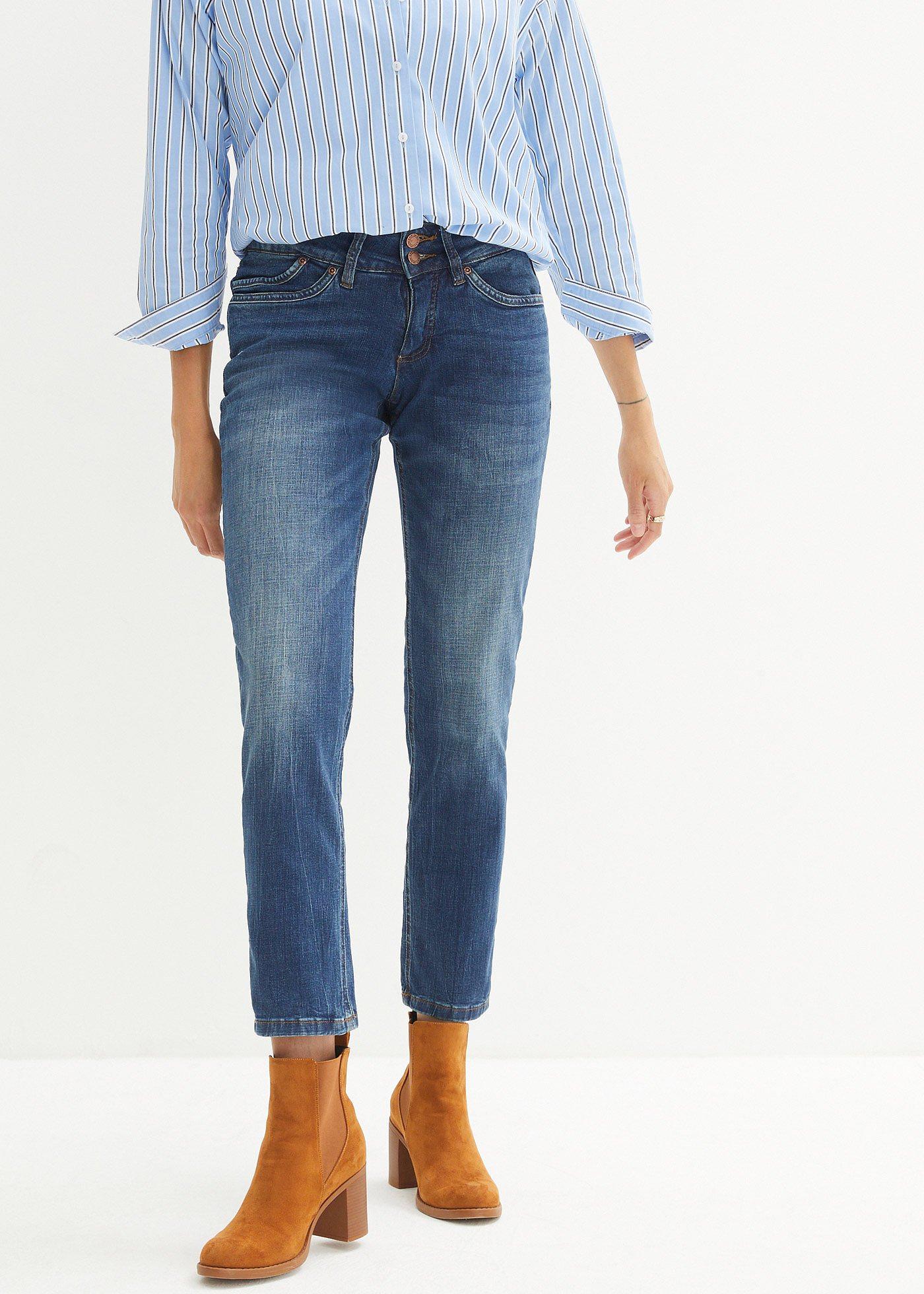 Dżinsy o kroju mom, mid waist - Bonprix