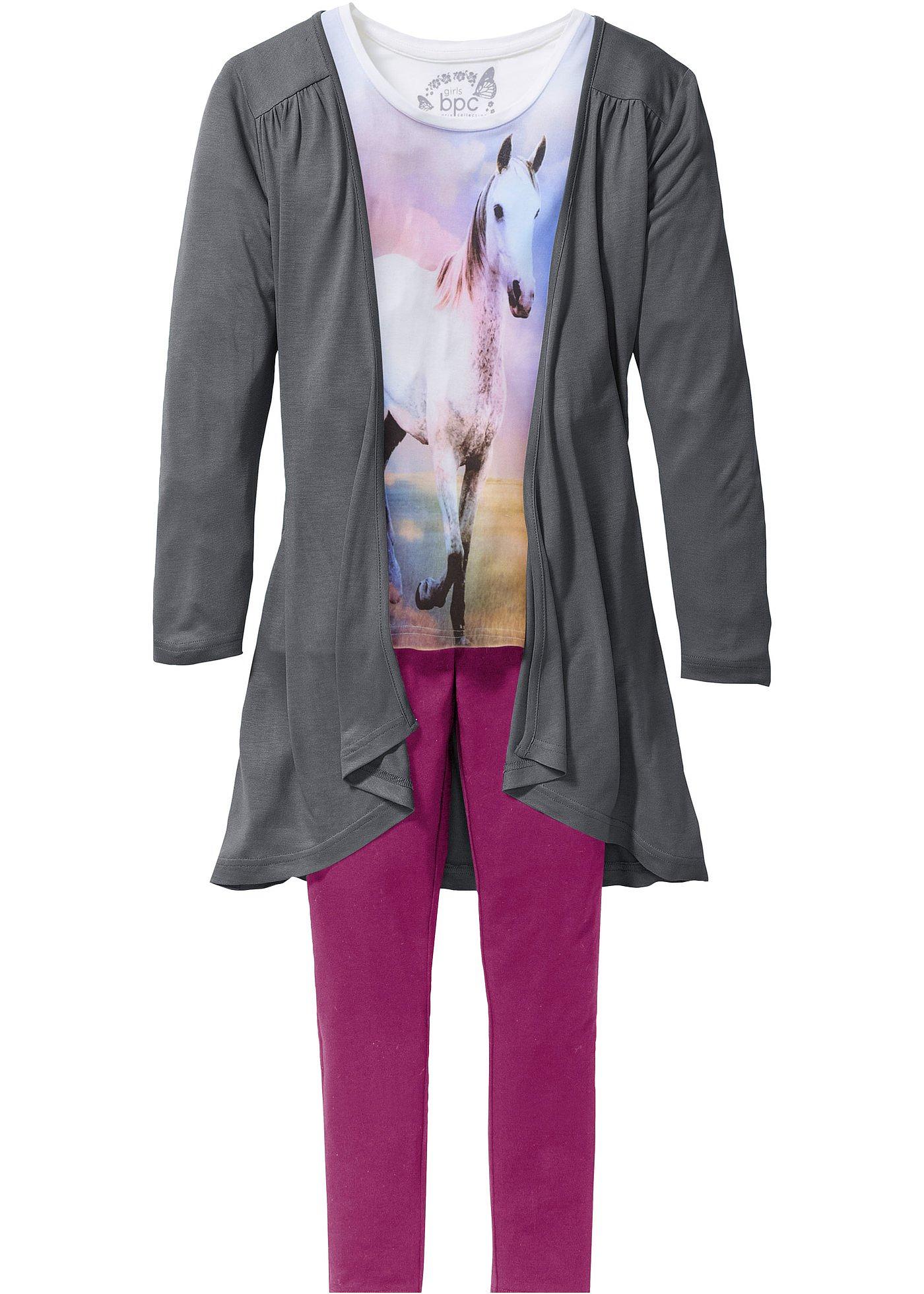 Shirt + Cardigan + Leggings (3-tlg. Set)