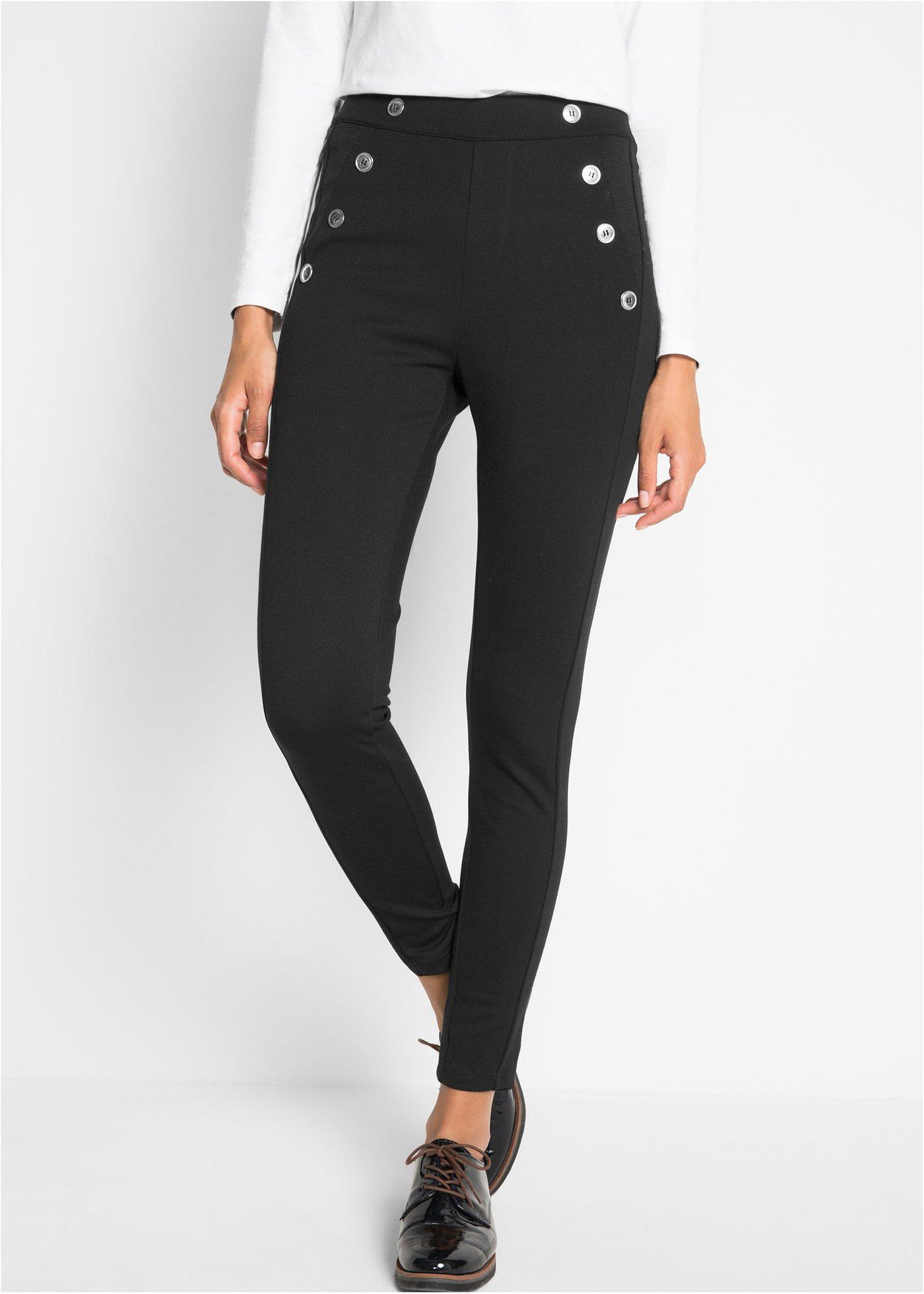 Legginsy z dzianiny punto di roma - Bonprix