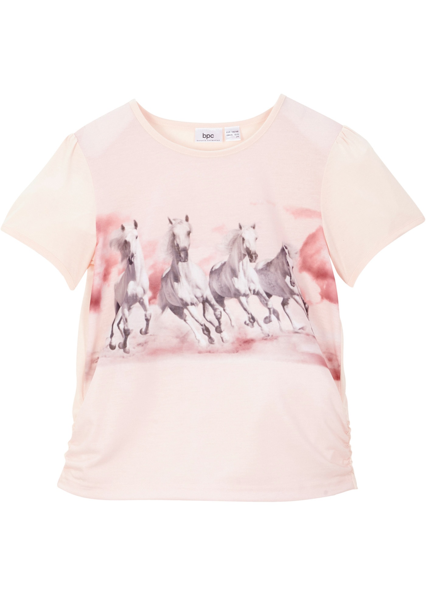 Mädchen T-Shirt mit Pferde-Fotodruck