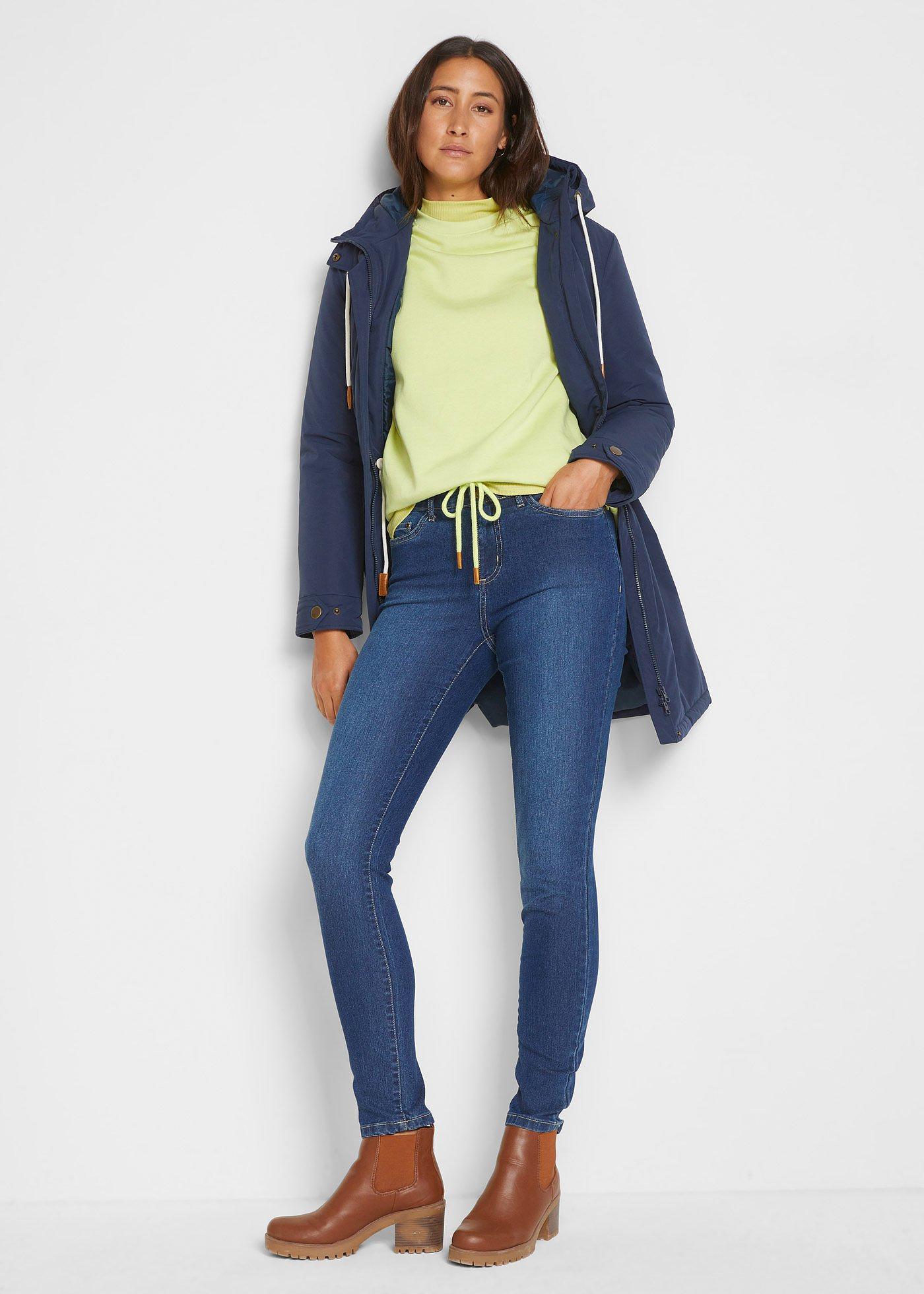 Dżinsy o kroju skinny, mid waist, ze stretchem - Bonprix