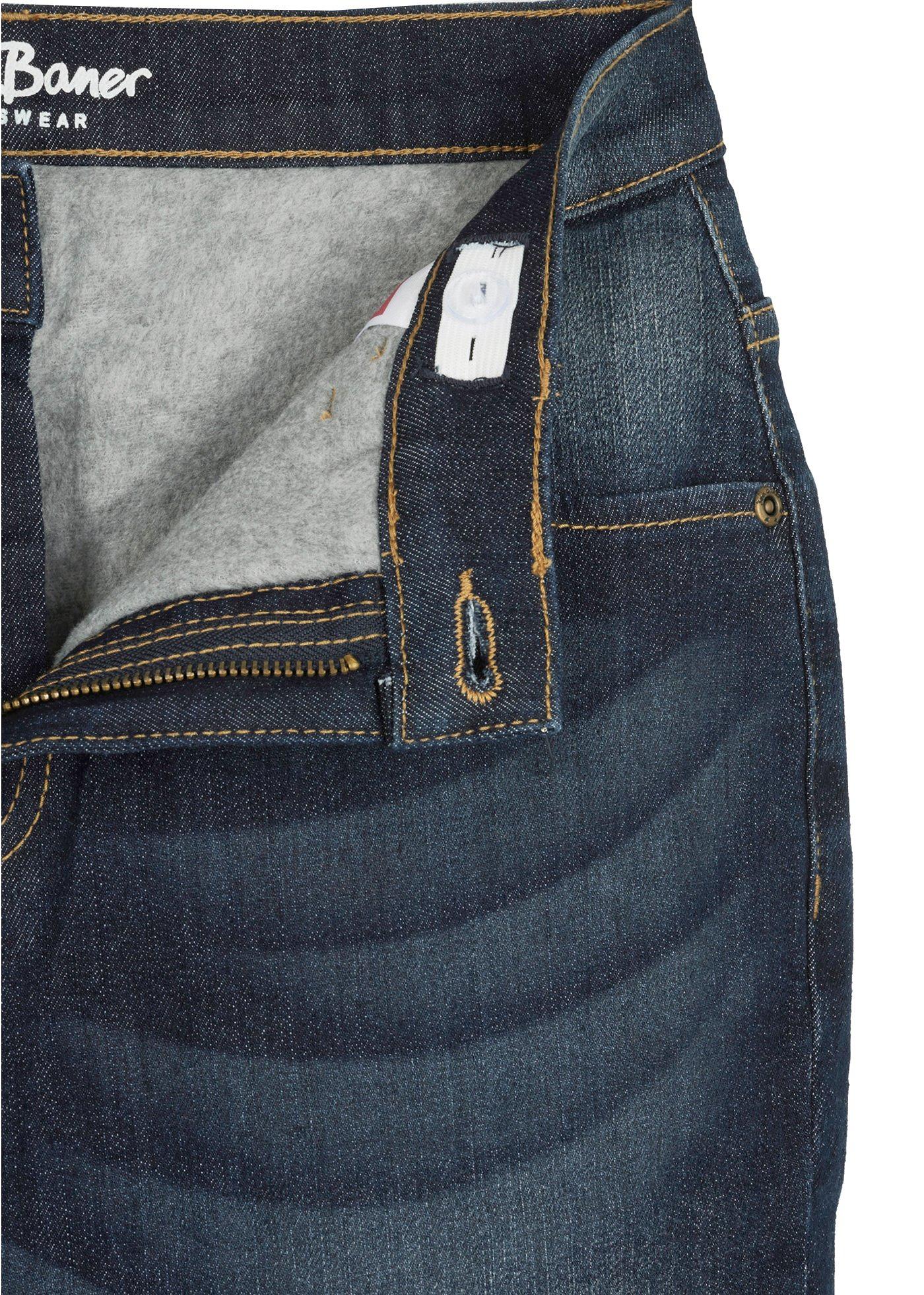 Termiczne dżinsy chłopięce na podszewce z polaru, z prostymi nogawkami, slim fit - Bonprix