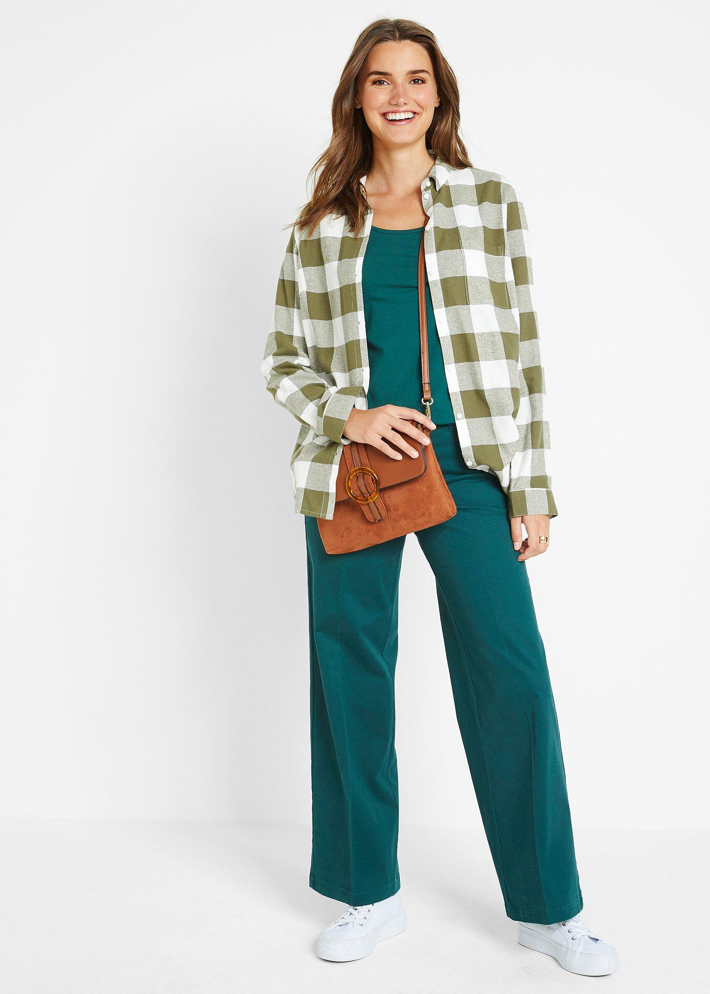 Shirt w dopasowanym fasonie z długim rękawem - Bonprix