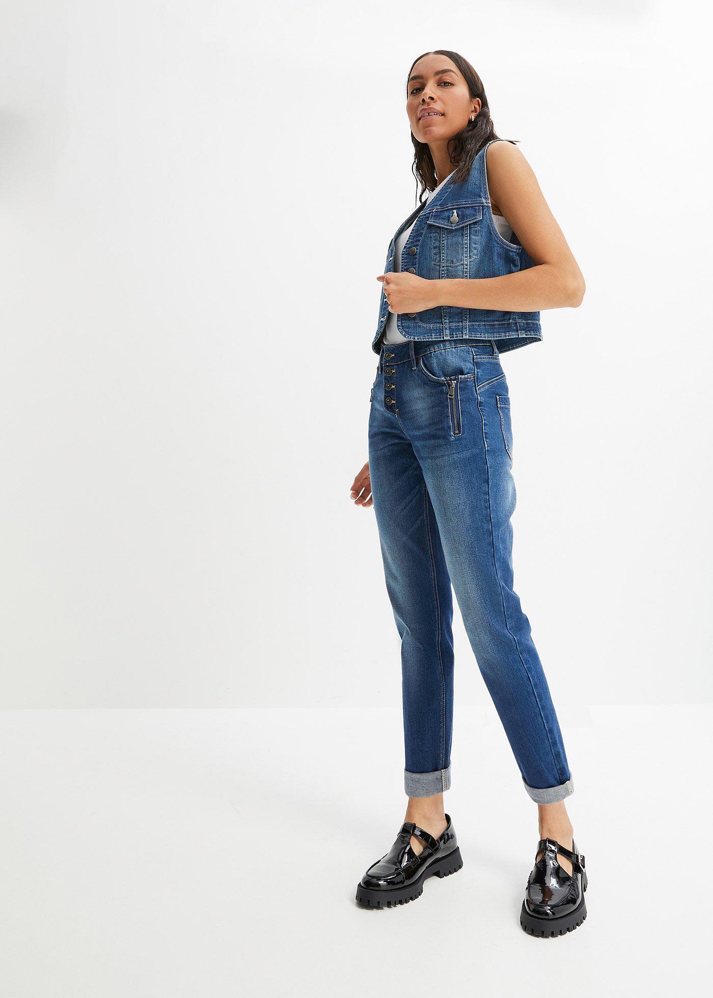 Dżinsy o kroju boyfriend, mid waist - Bonprix