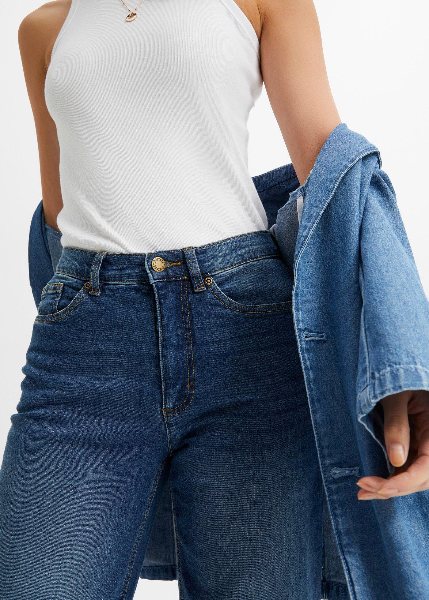 Dżinsy high waist, wide leg, z bawełny organicznej - Bonprix