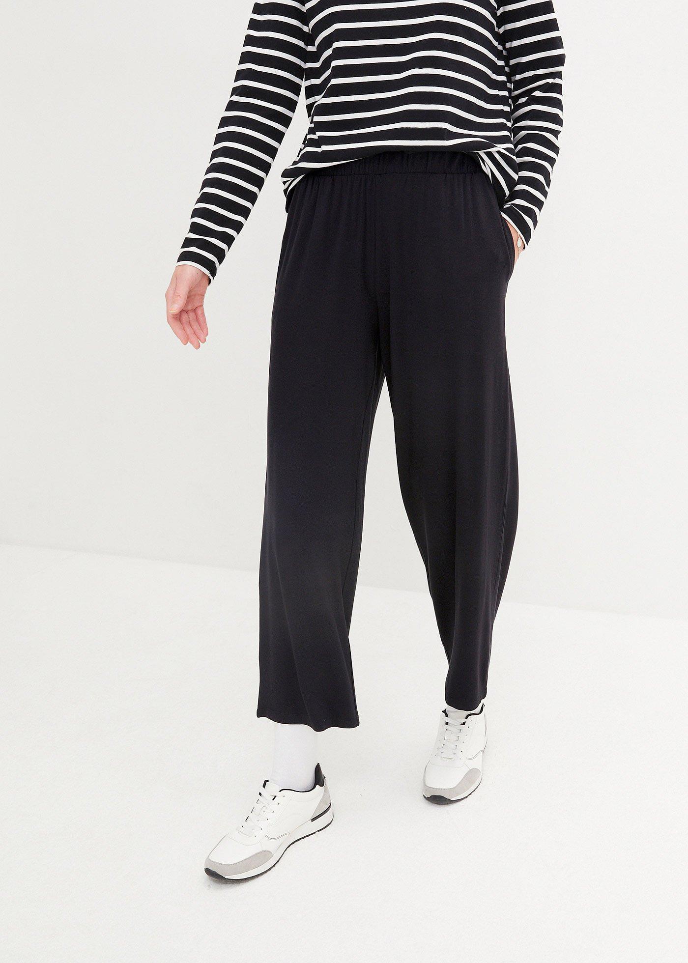 Spodnie shirtowe 7/8 high waist, 2 pary - Bonprix
