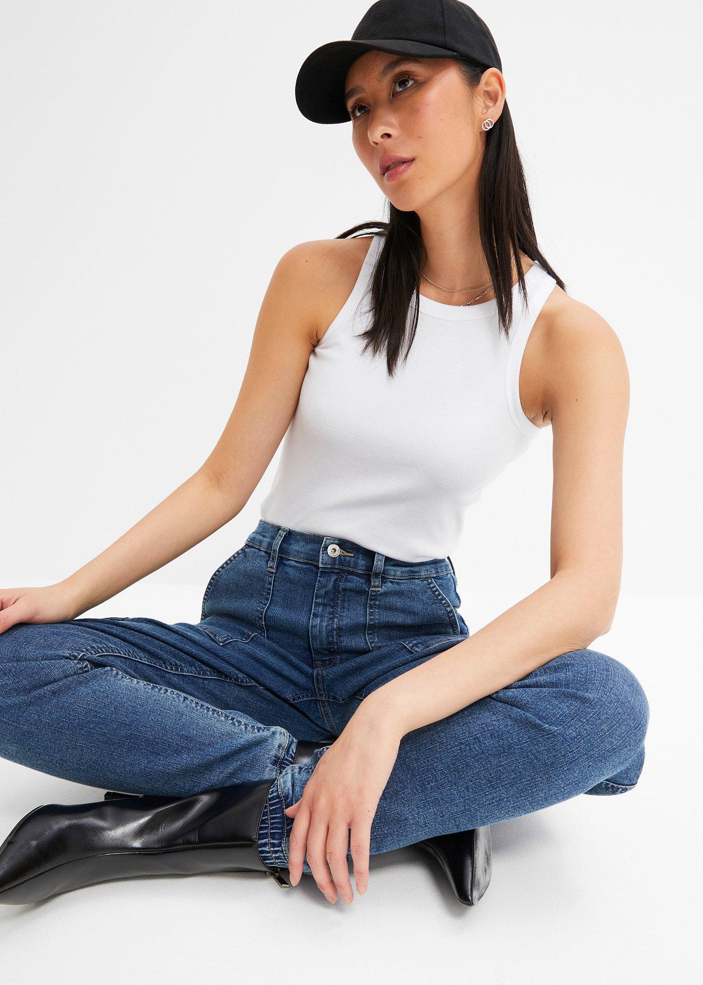 Tank top w prążek - Bonprix