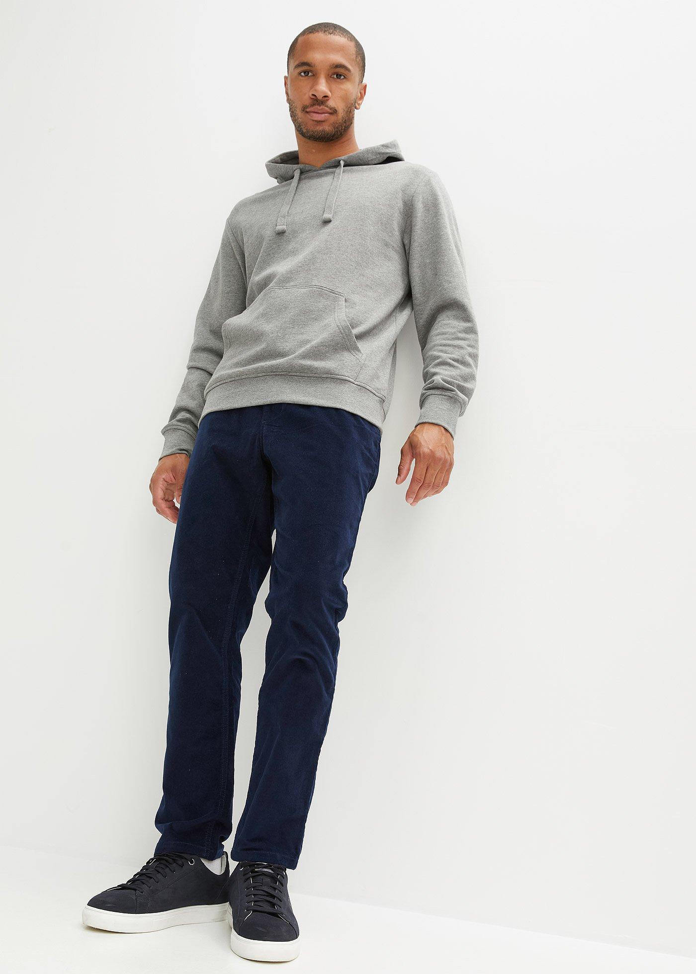 Spodnie sztruksowe z gumką w talii, regular fit, prosta nogawka - Bonprix