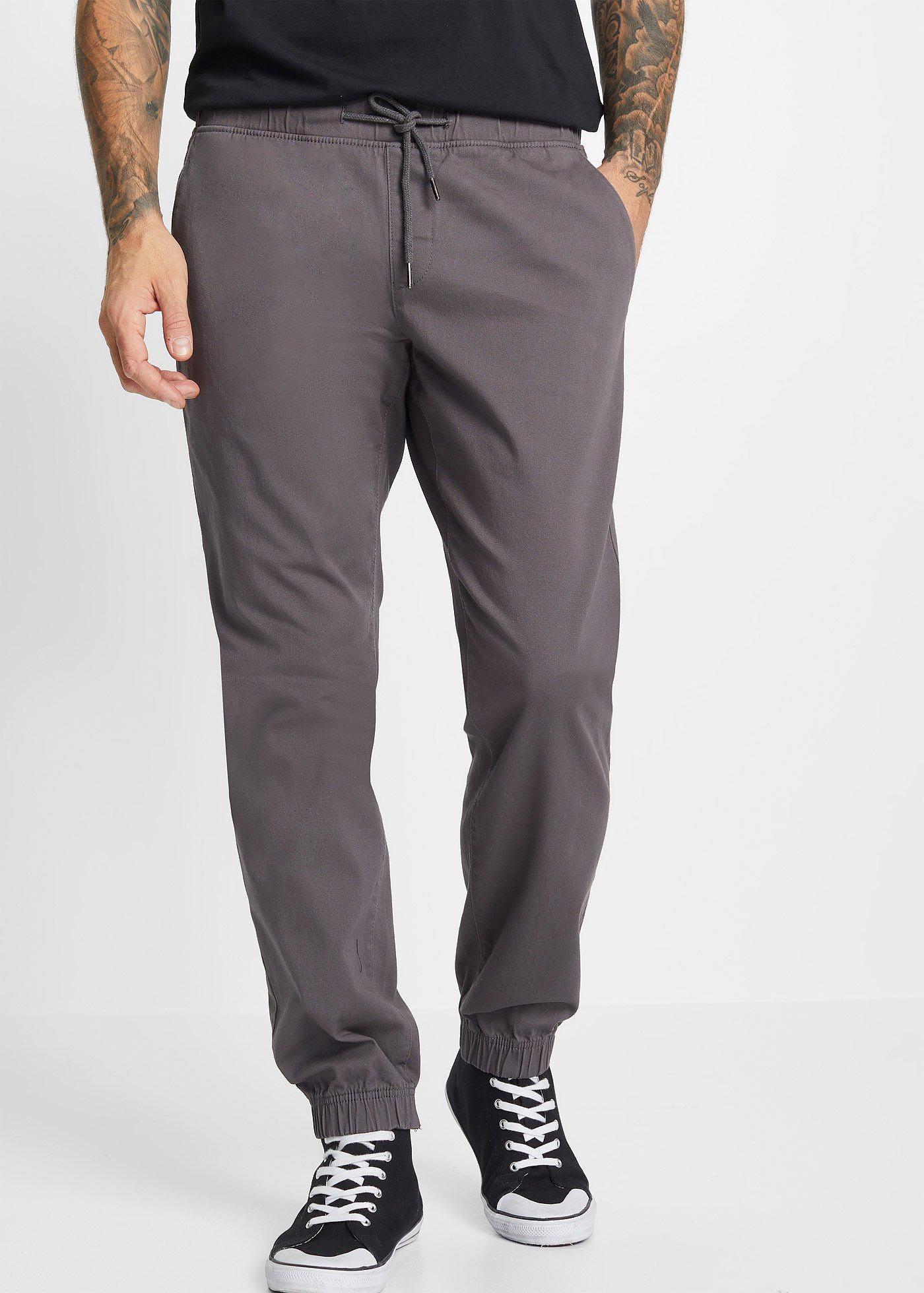 Spodnie chino z gumką w talii, ze stretchem, Relaxed Fit Straight - Bonprix