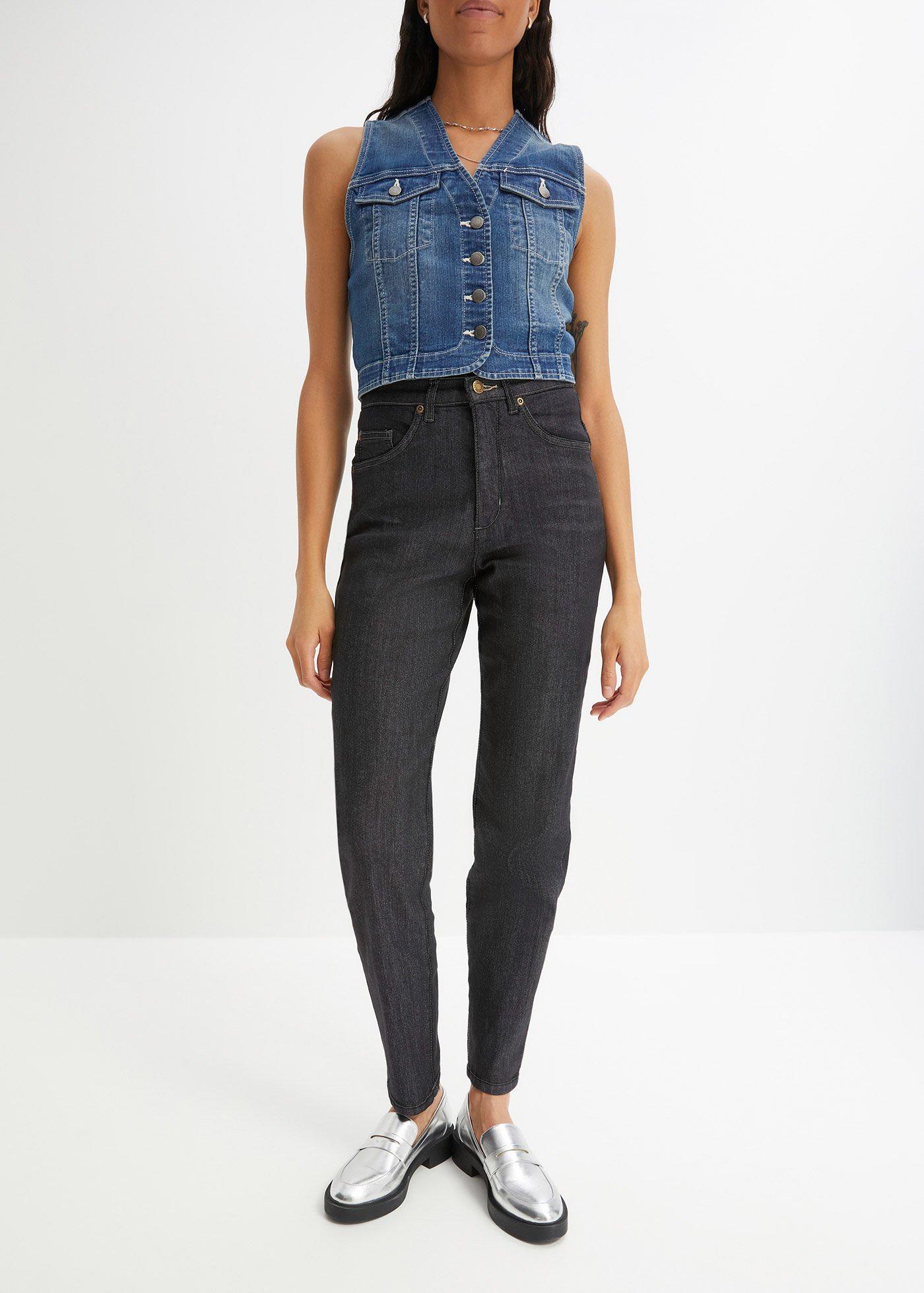 Dżinsy Mom ze  stretchem, high waist - Bonprix