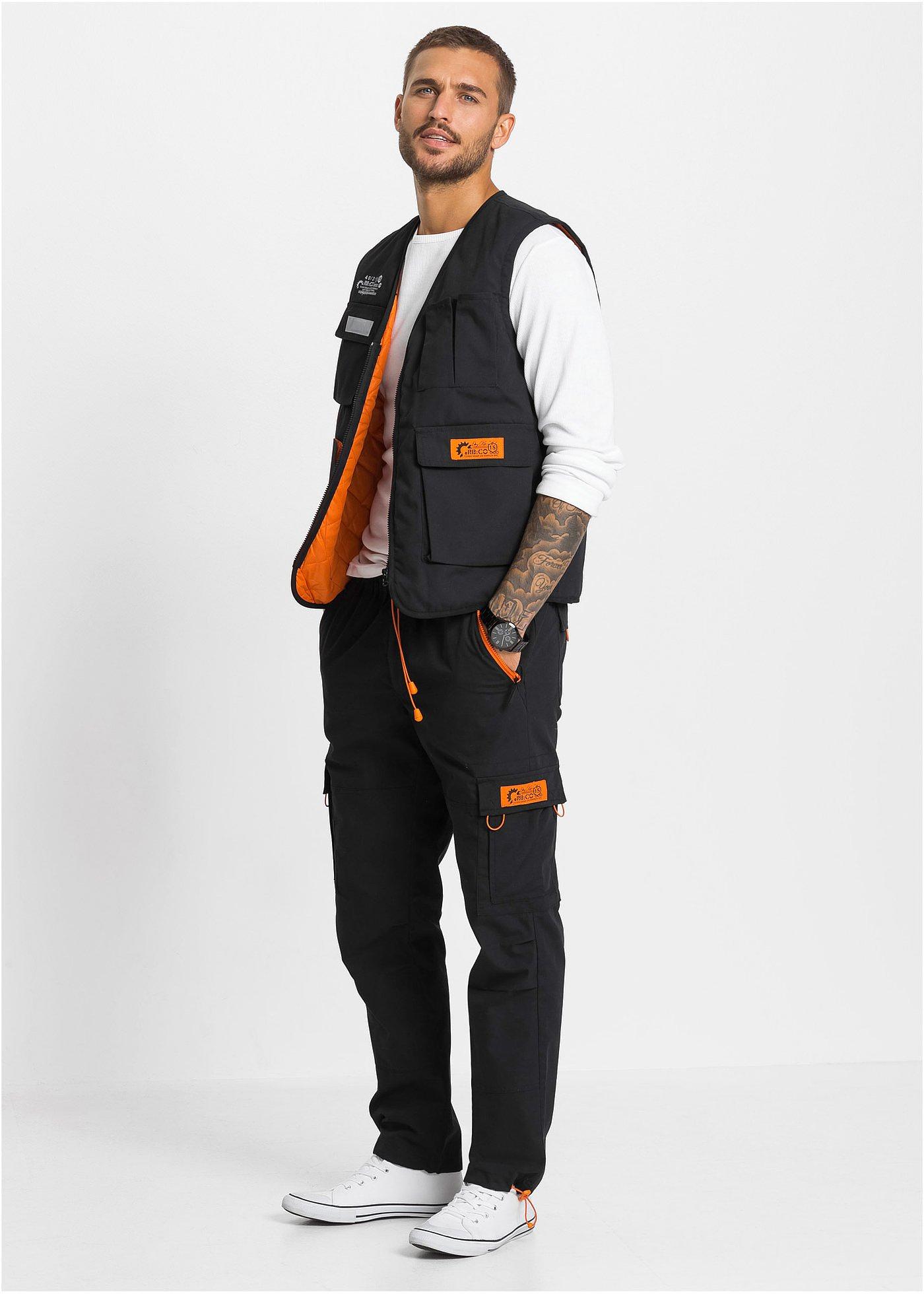Spodnie z gumką w talii Loose Fit Straight - Bonprix
