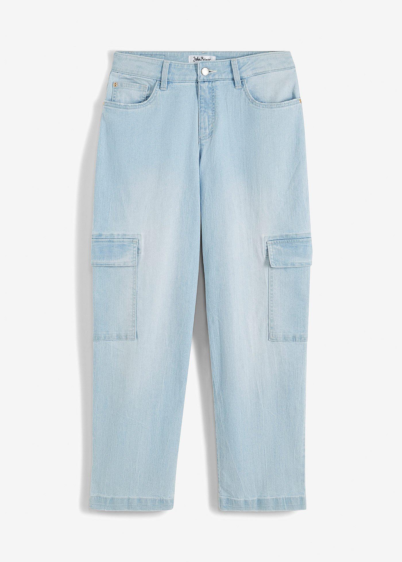 Cargo Jeans Mid Waist, Stretch