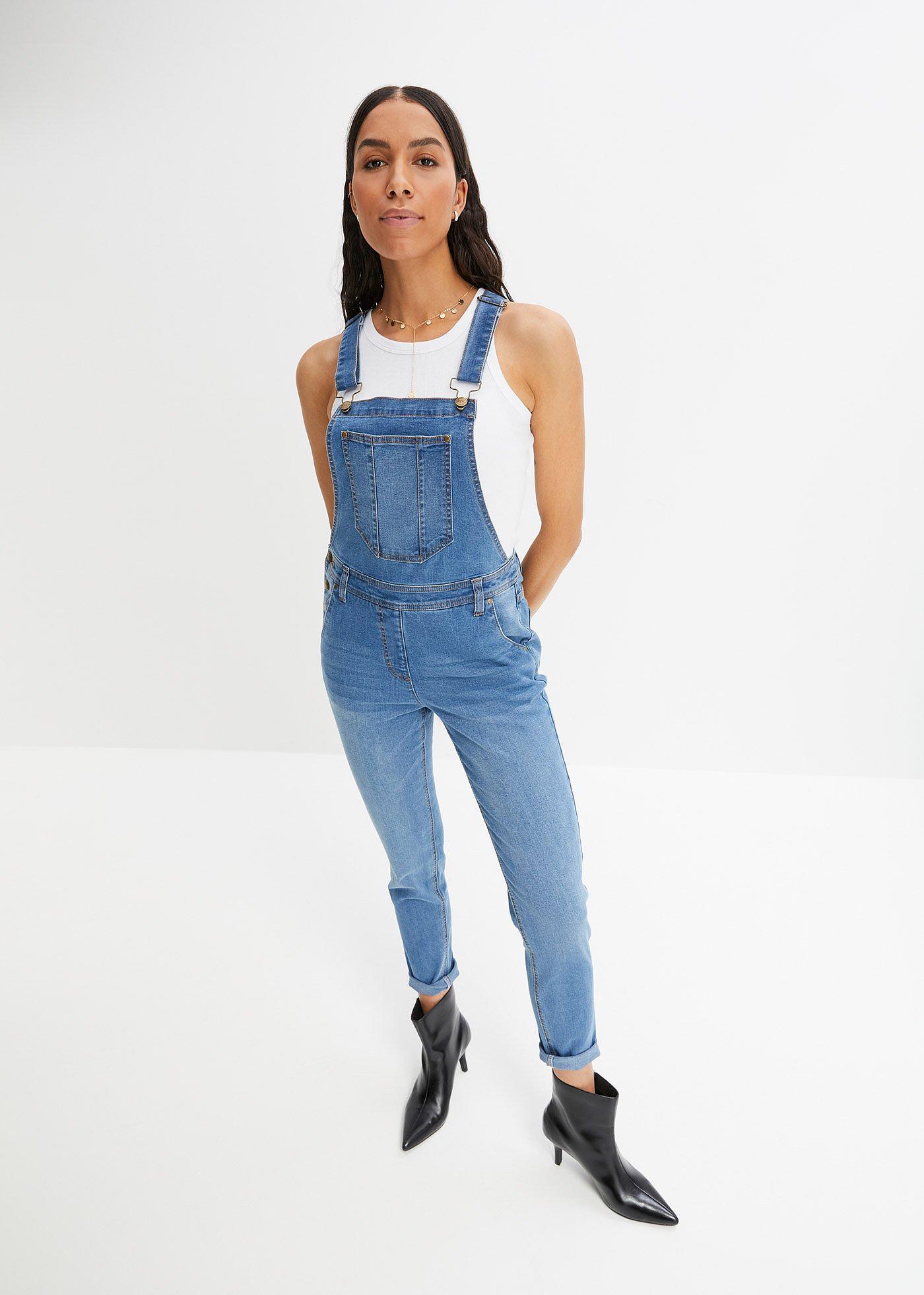 Ogrodniczki dżinsowe Boyfriend Fit - Bonprix