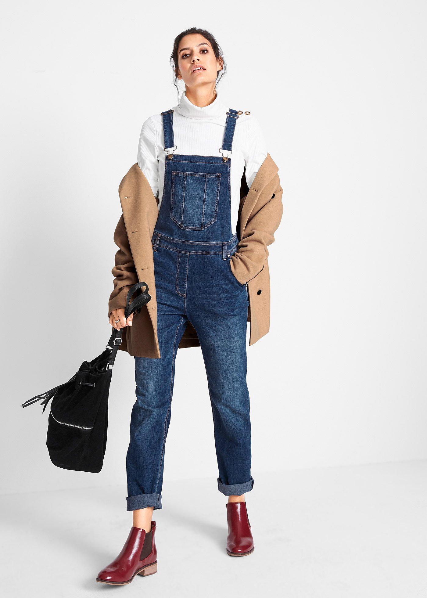 Ogrodniczki dżinsowe Boyfriend Fit - Bonprix