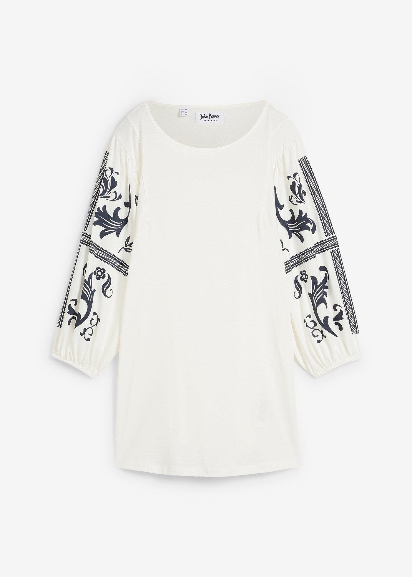 Longshirt mit Ärmelprint