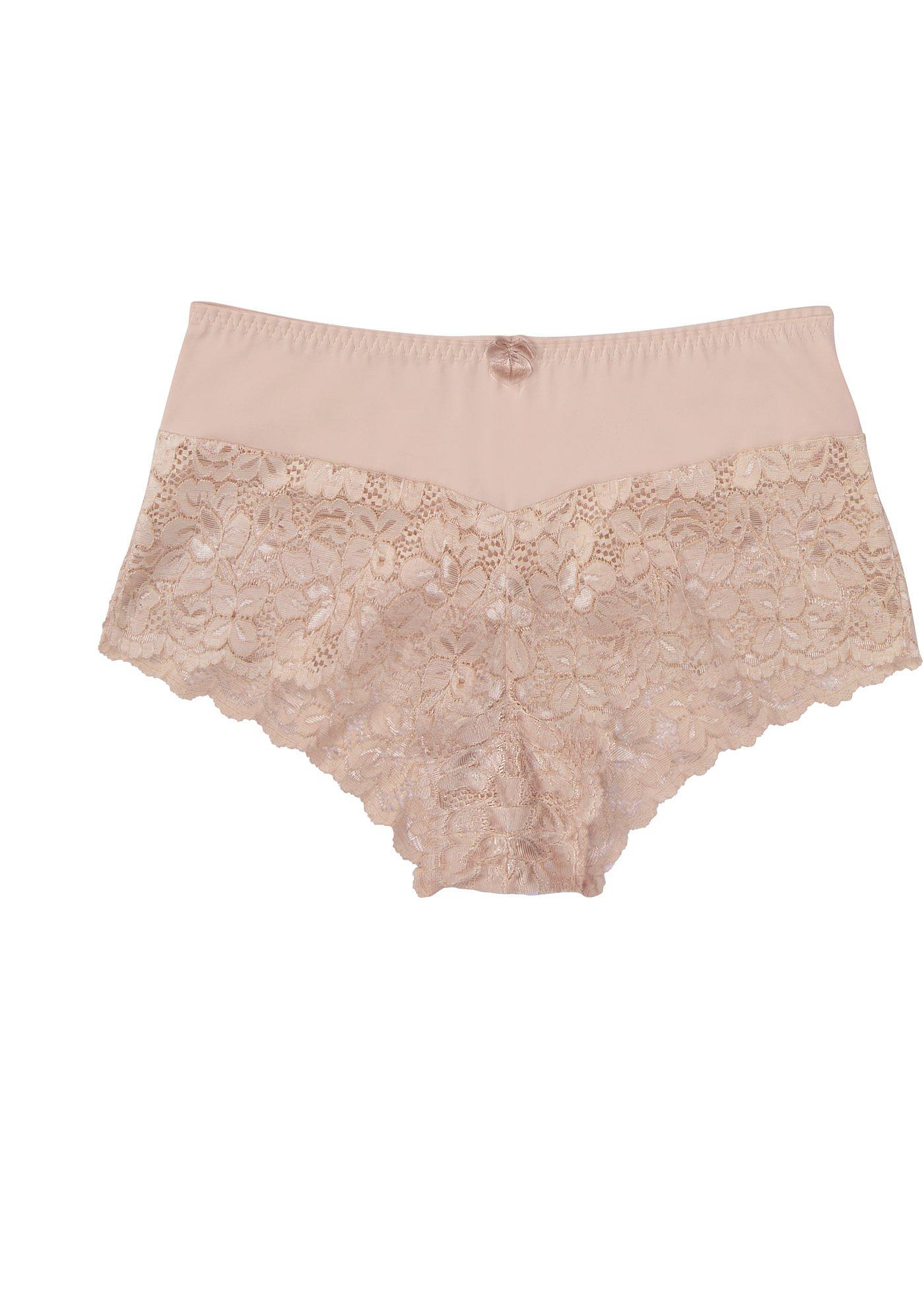 Figi panty z wysokim stanem i koronką - Bonprix