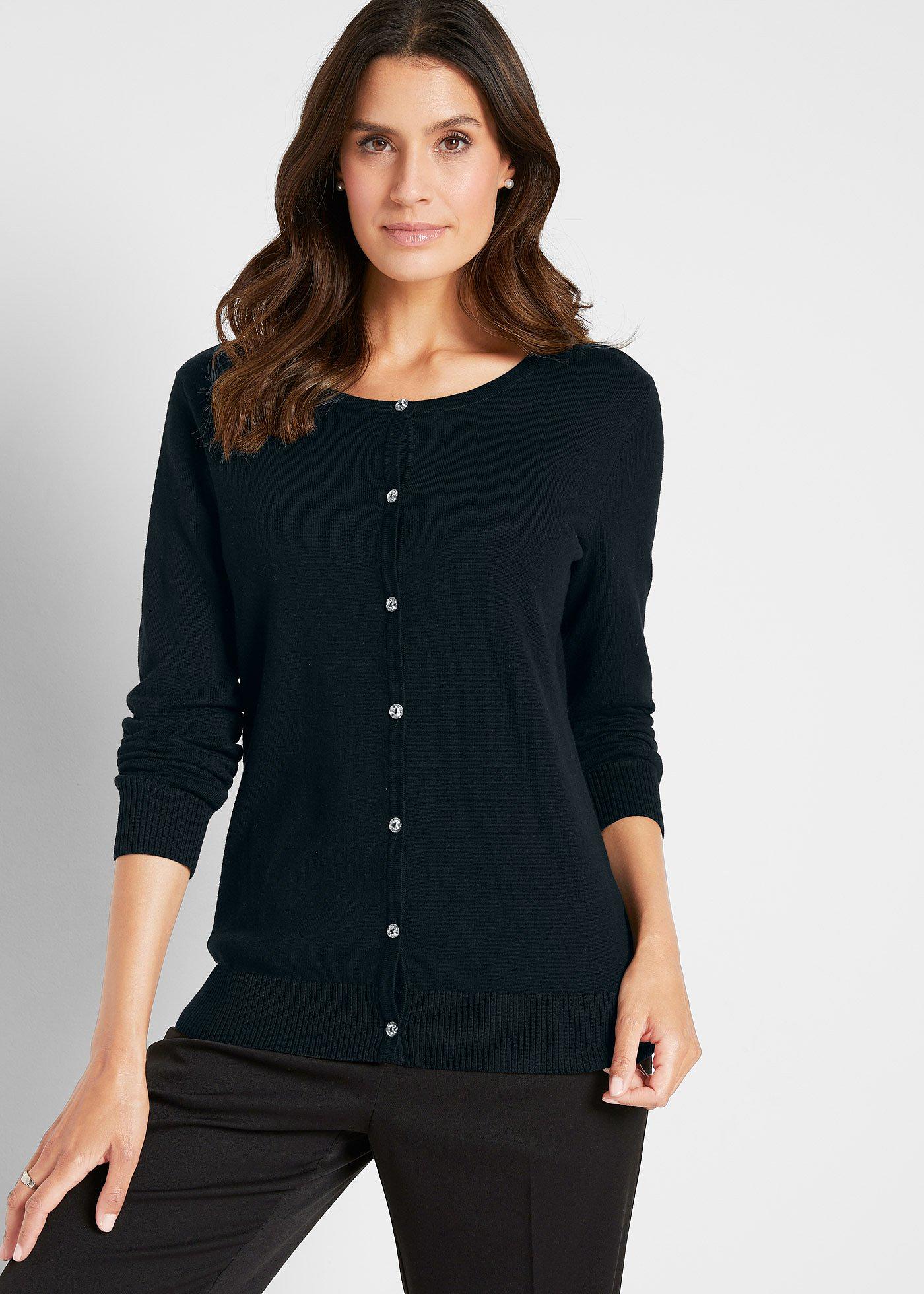 Obcisły sweter rozpinany - Bonprix