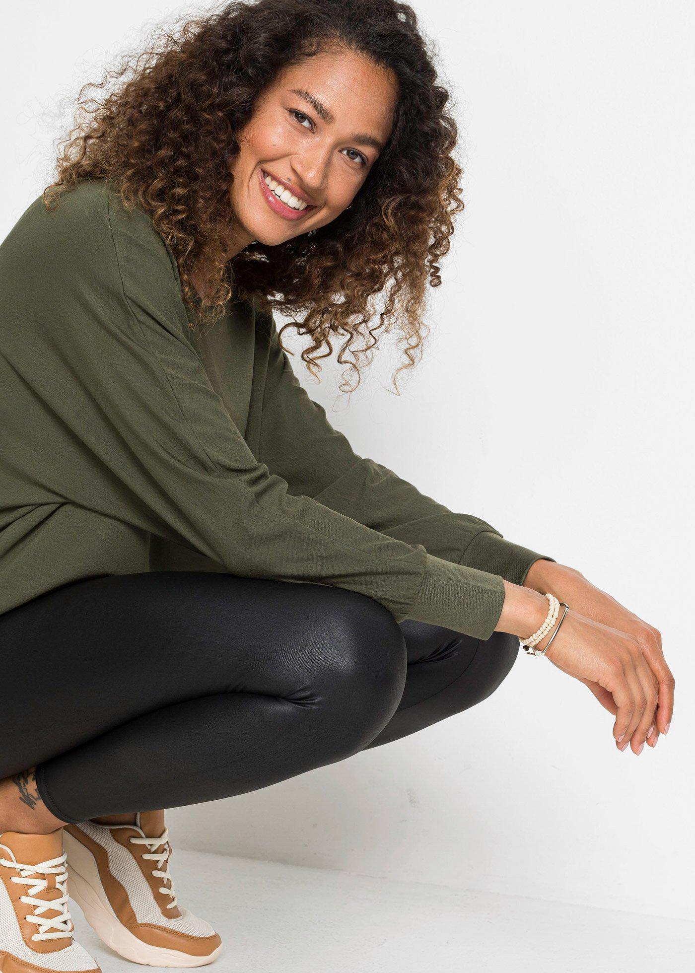 Długi shirt z topem z mieszanki wiskozy - Bonprix