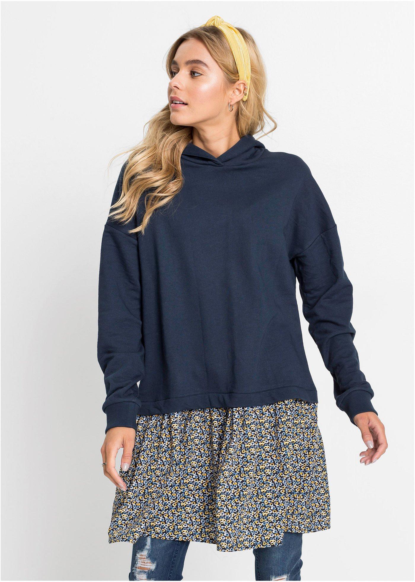 Sukienka dresowa w optyce 2 w 1 - Bonprix