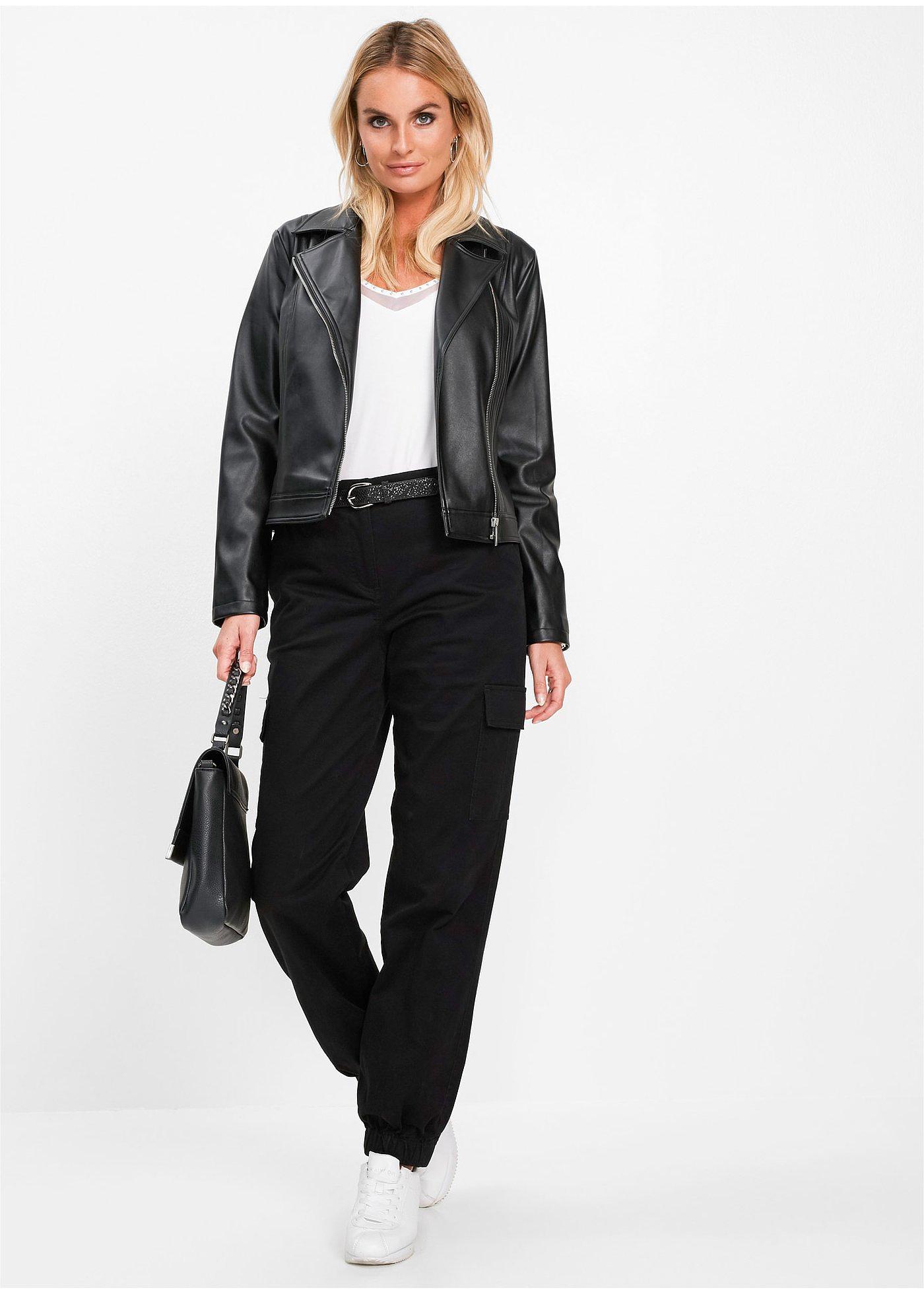 Spodnie bojówki z bawełny ze stretchem - Bonprix