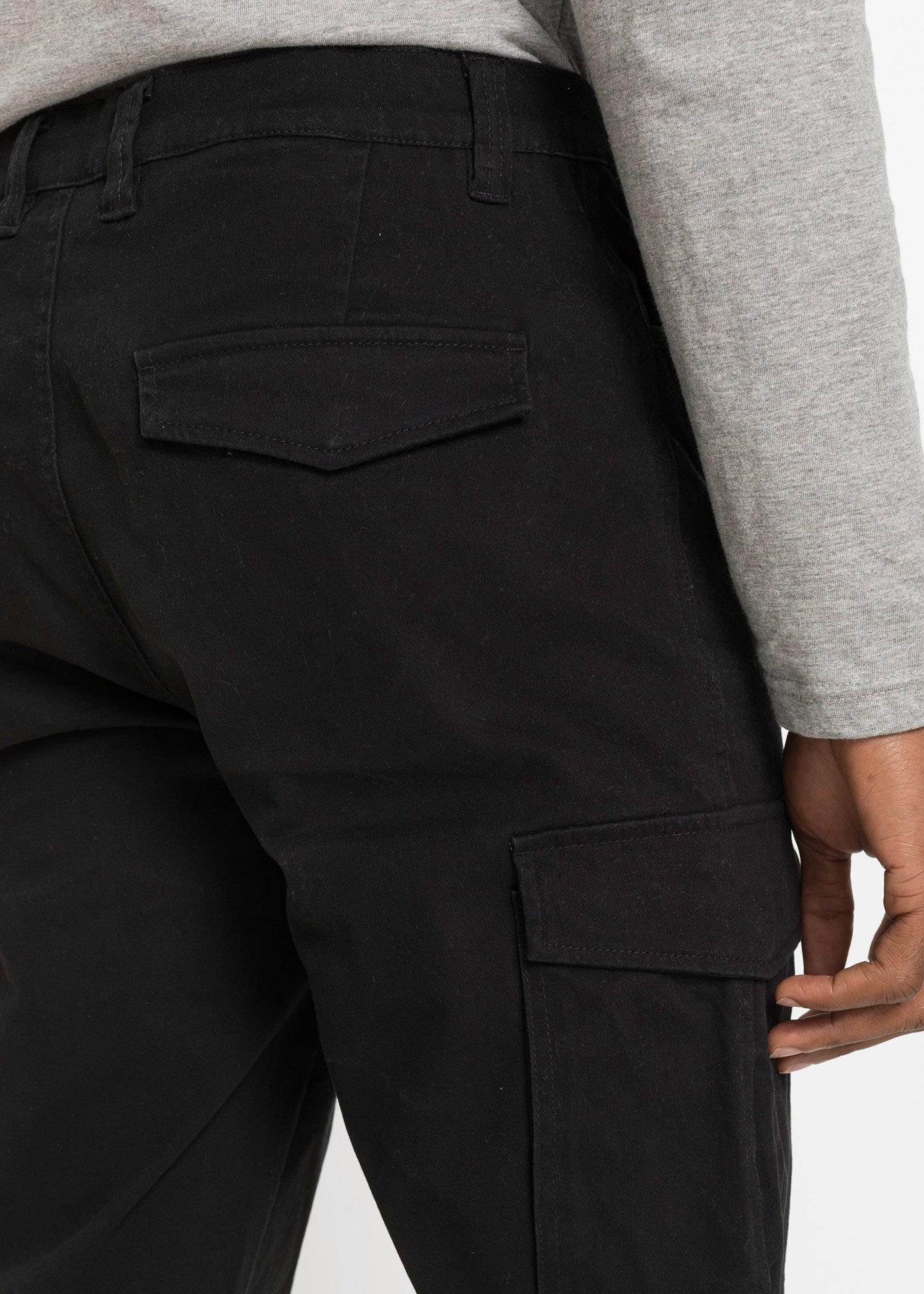 Spodnie bojówki ze stretchem, o kroju slim fit, straight - Bonprix