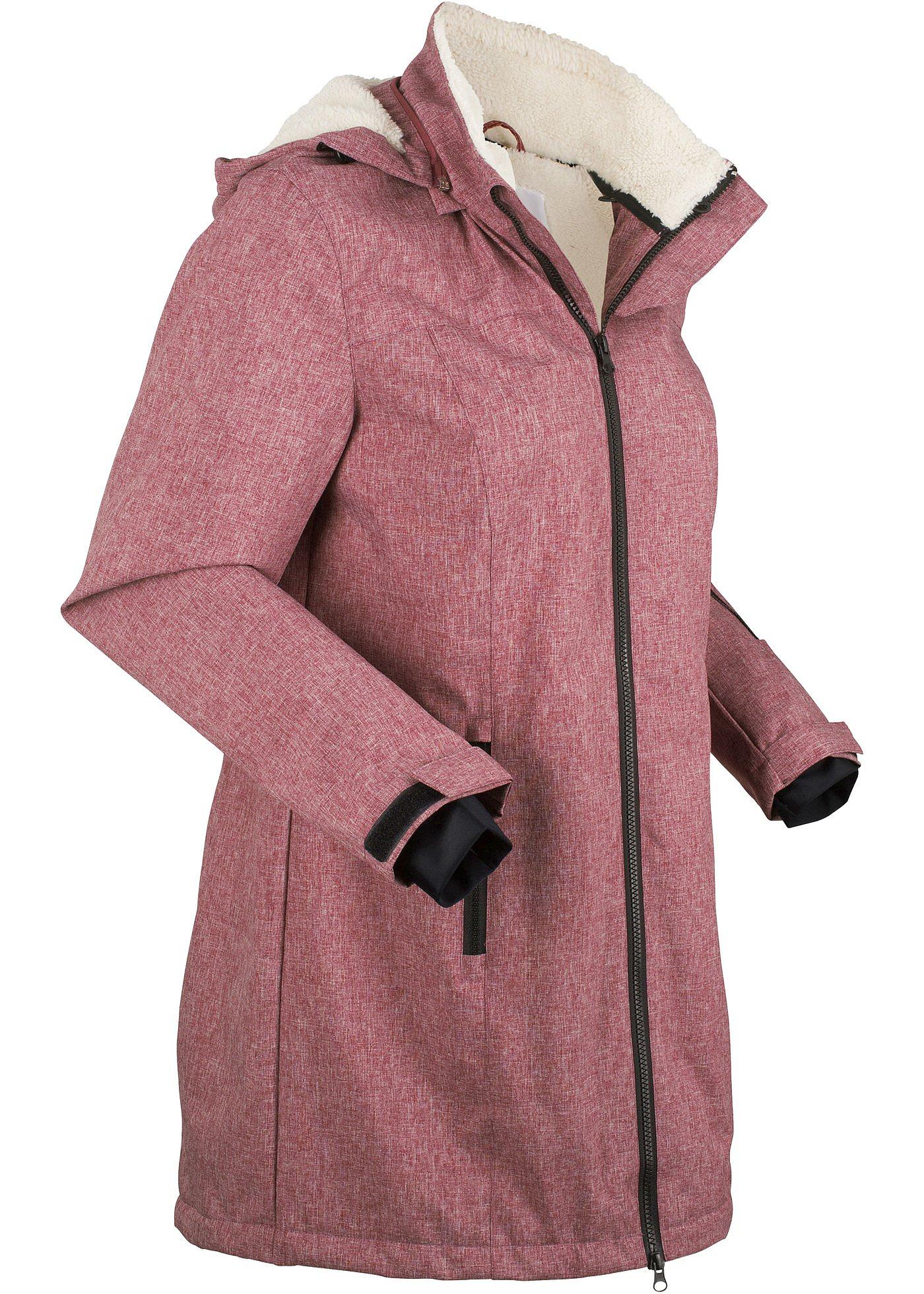 Funktions-Outdoor-Longjacke mit Teddyfleece, wasserdicht