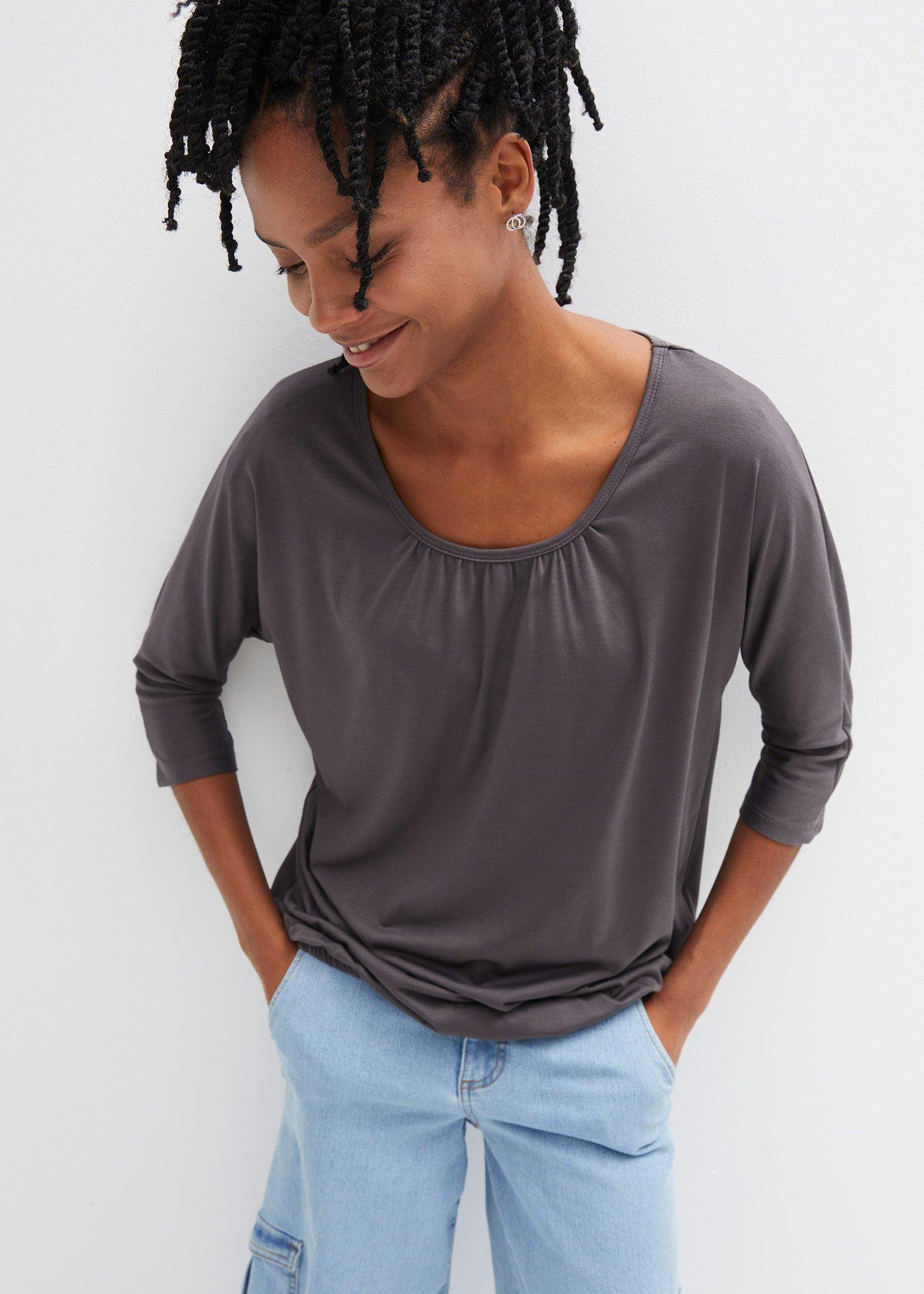 Bluzka oversize z mieszanki wiskozy - Bonprix