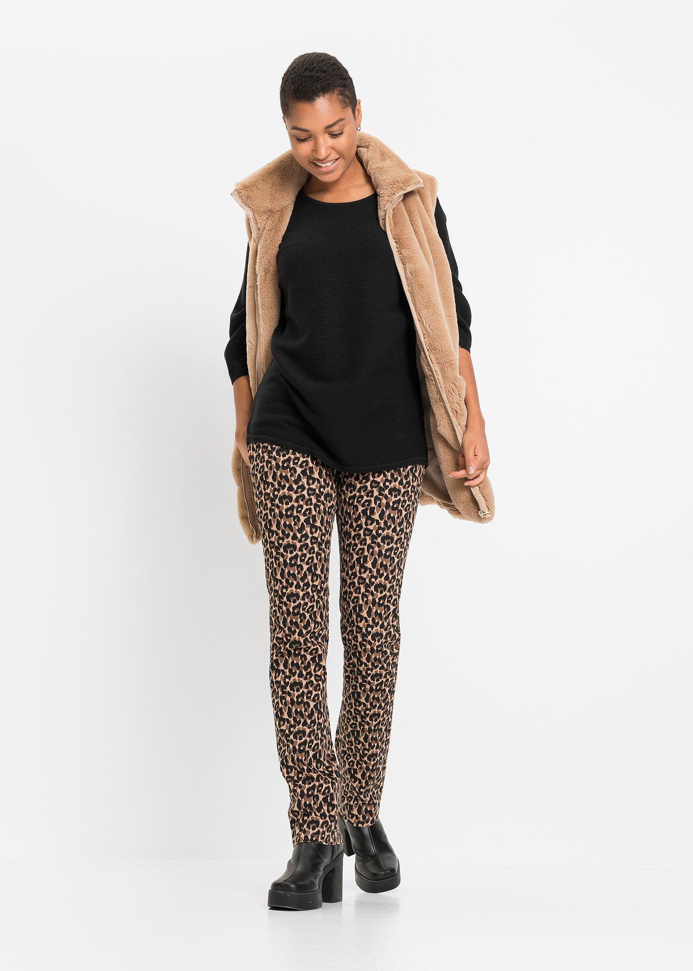 Sweter oversize w prążek, z materiału z domieszką wiskozy - Bonprix