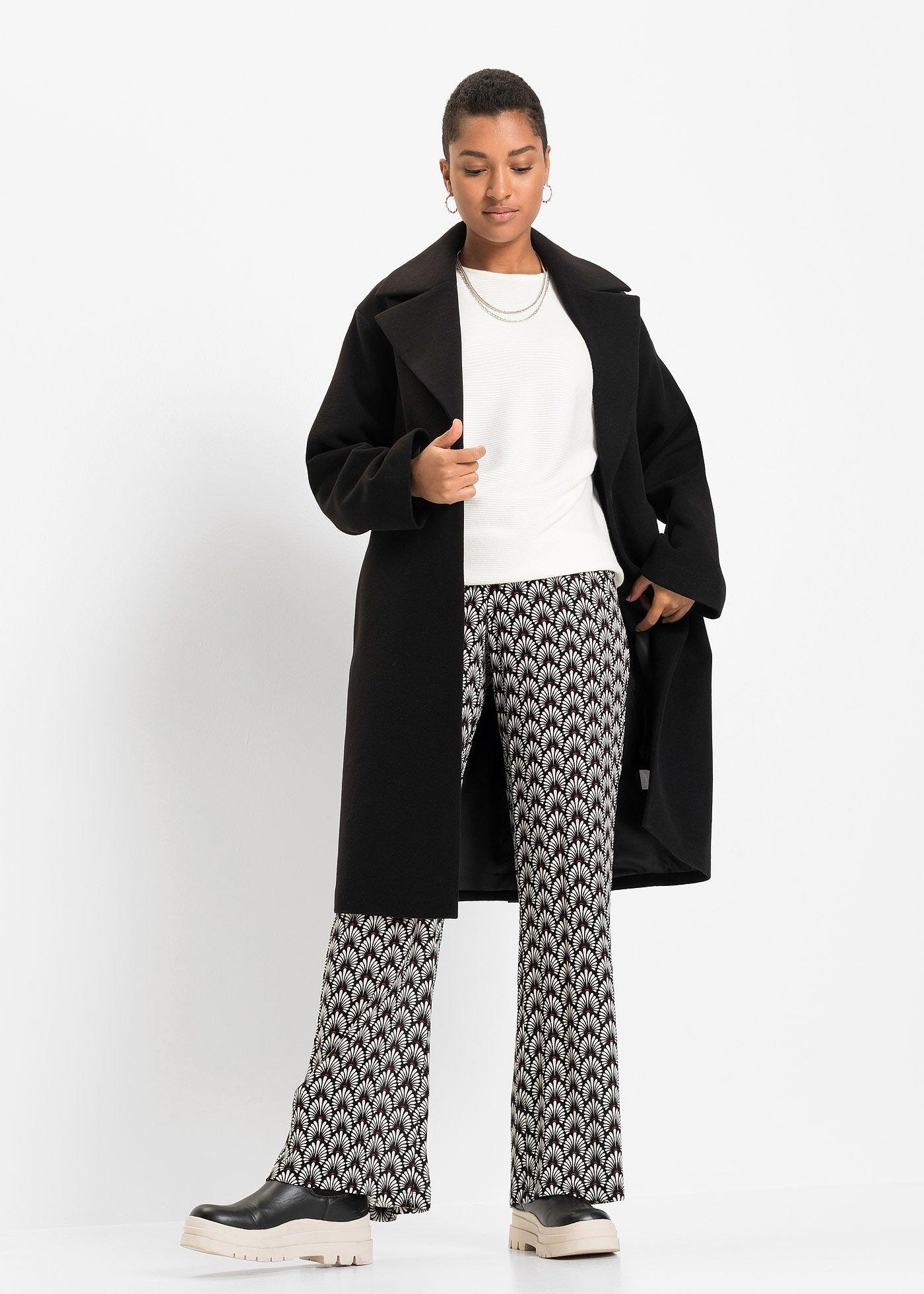 Sweter oversize w prążek, z materiału z domieszką wiskozy - Bonprix