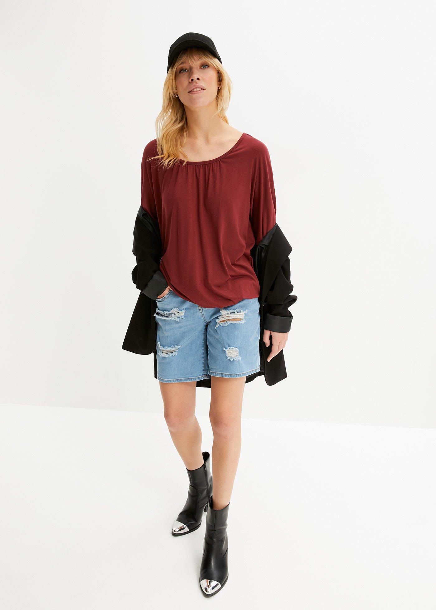 Bluzka oversize z mieszanki wiskozy - Bonprix