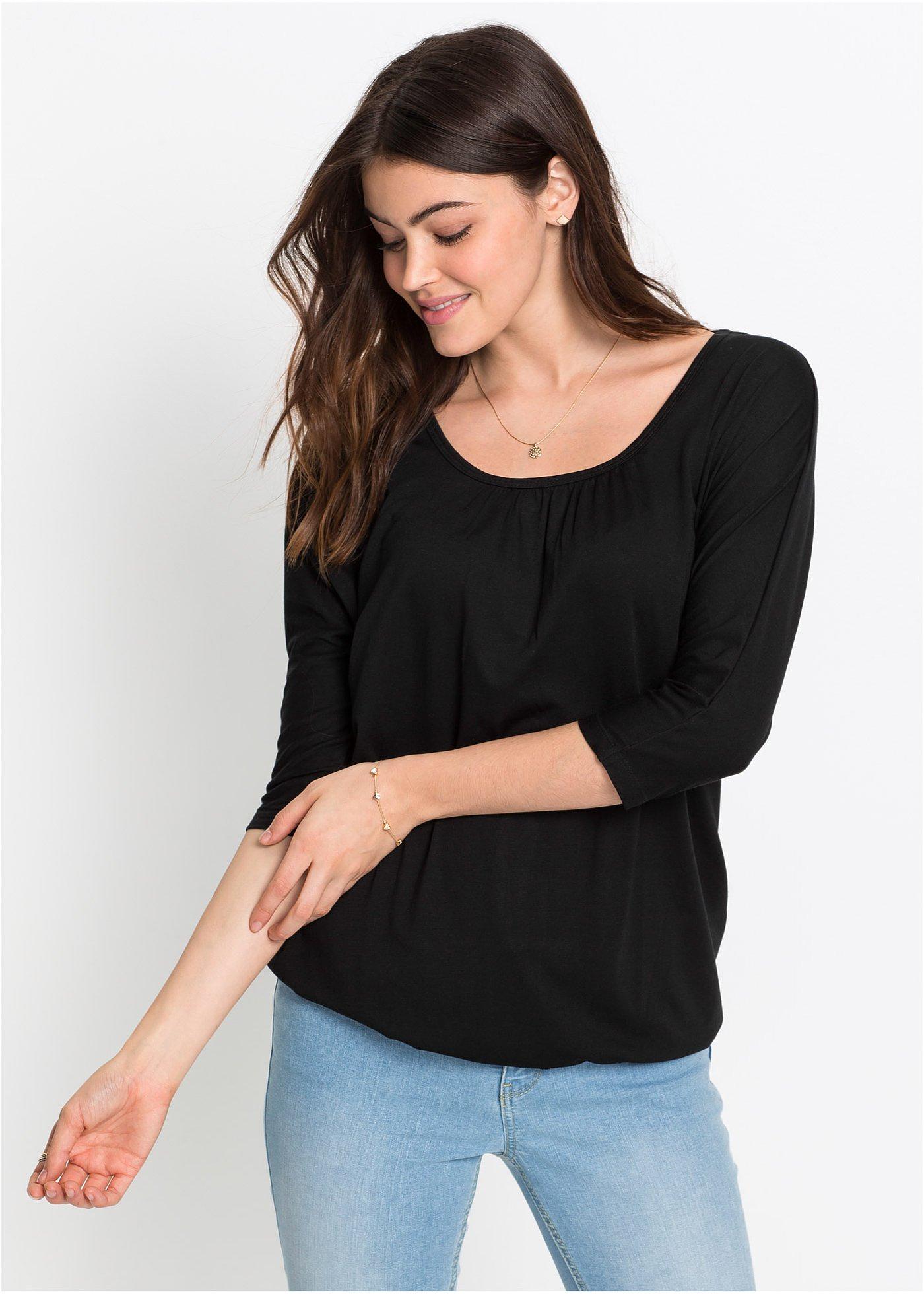 Bluzka oversize z mieszanki wiskozy - Bonprix