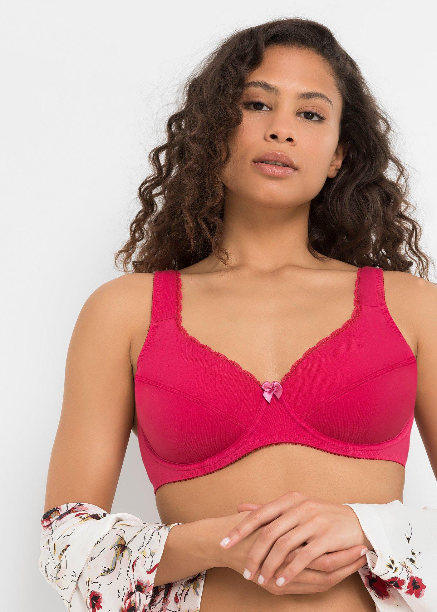 Biustonosz na fiszbinach z miękką bawełną organiczną (3 szt.) - Bonprix