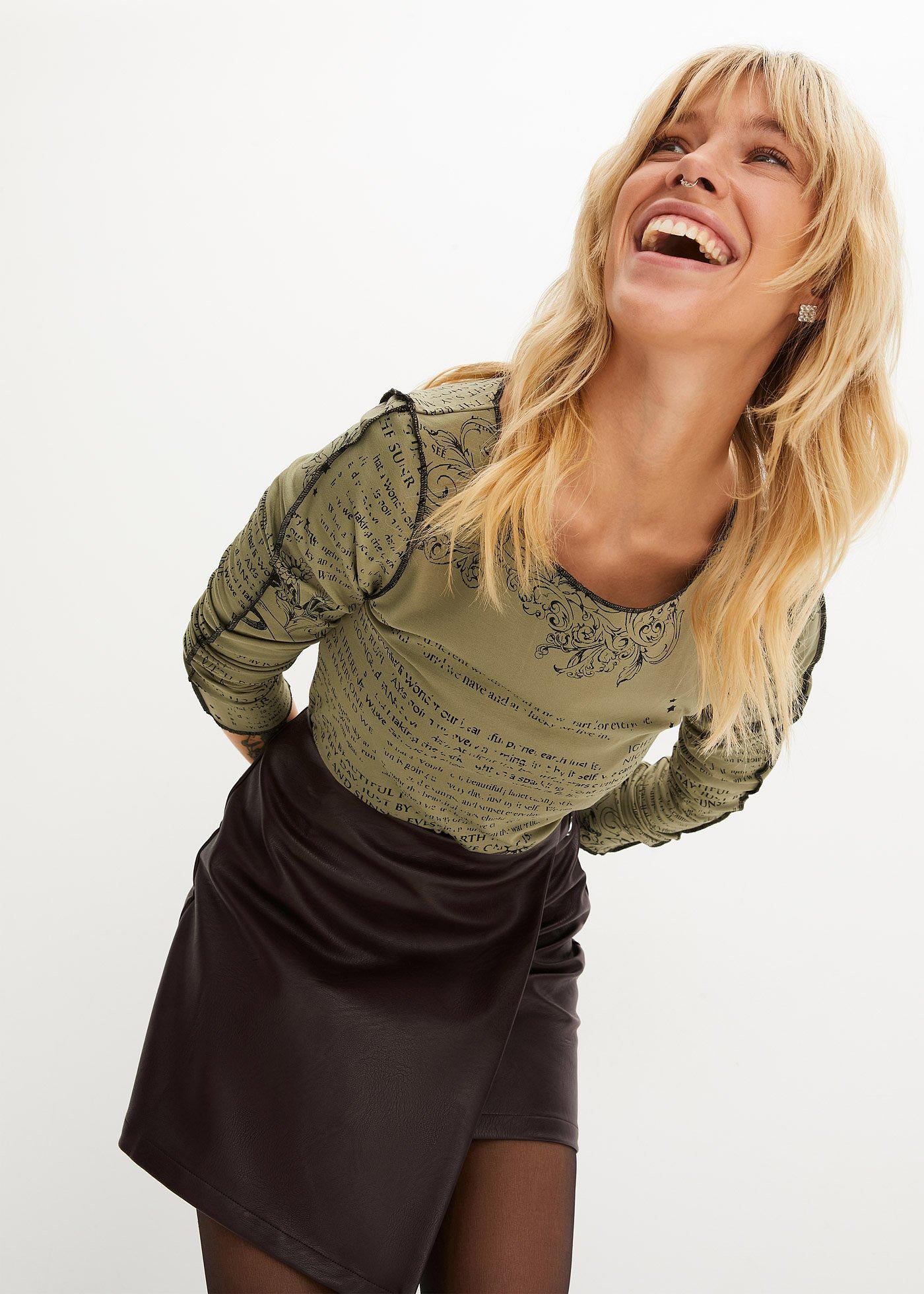 Bluzka z długim rękawem, z miękkiej wiskozy - Bonprix