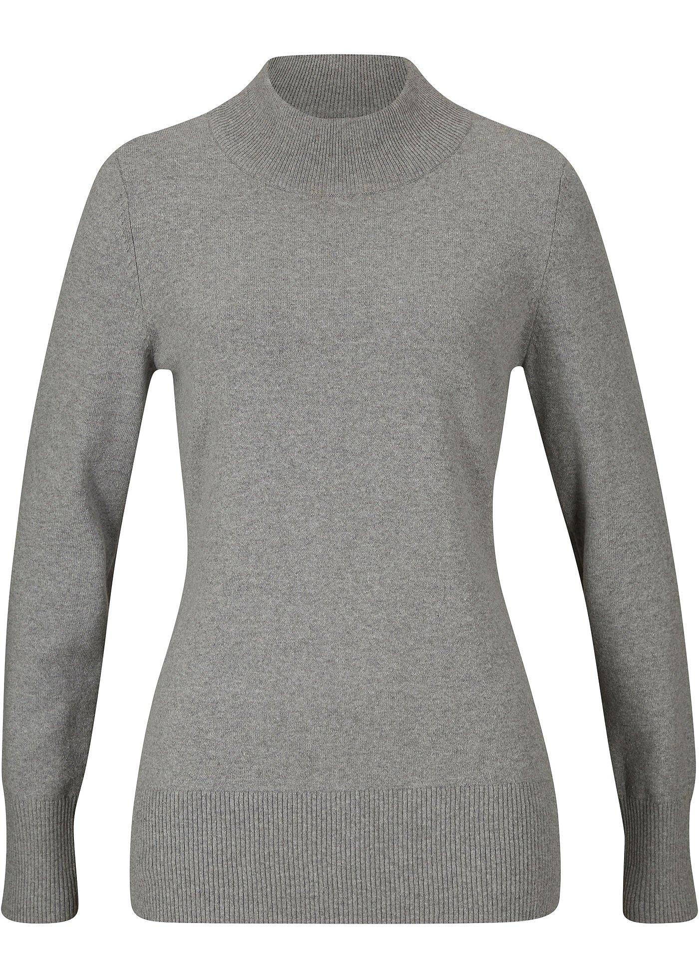 Basic Pullover mit Stehkragen mit recycelter Baumwolle günstig online kaufen