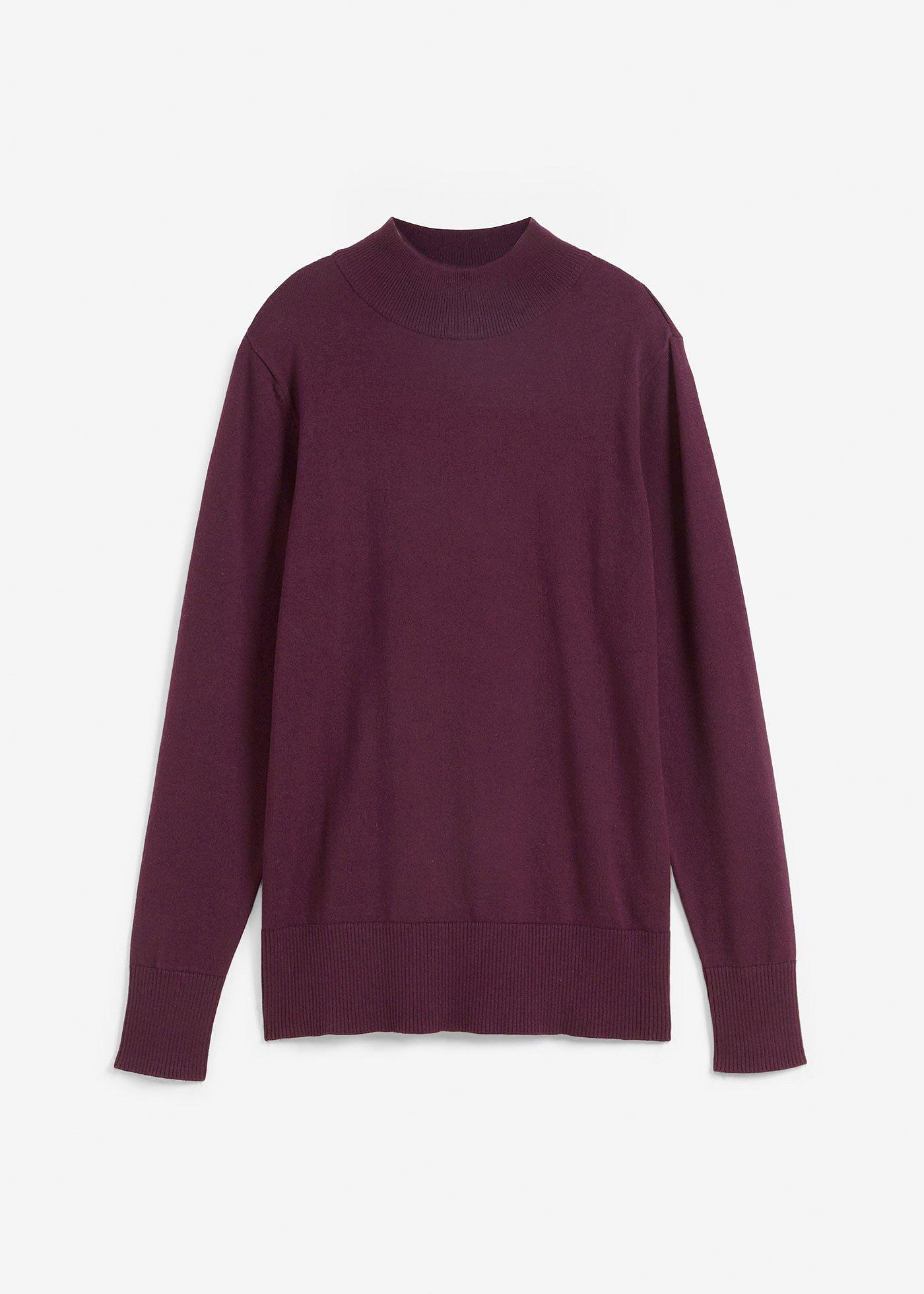 Basic Pullover mit Stehkragen mit recycelter Baumwolle günstig online kaufen