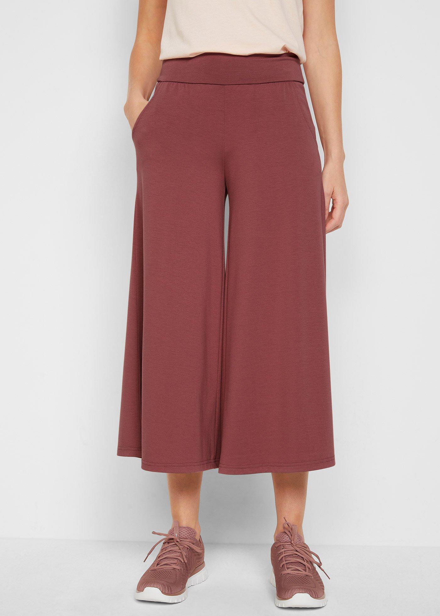 Wygodne spodnie culotte z szeroką nogawką - Bonprix