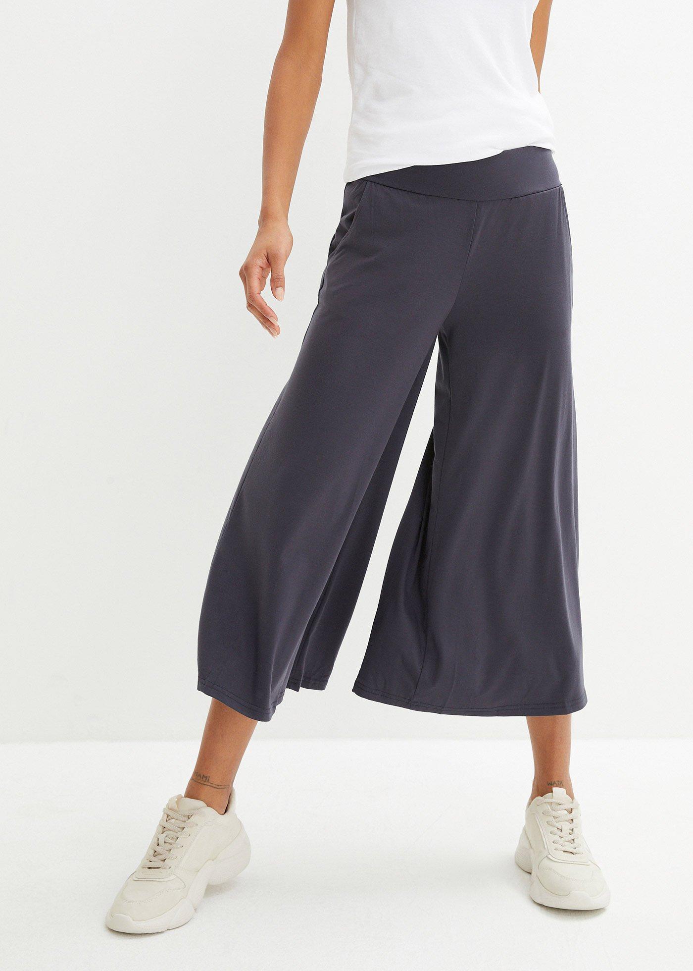 Wygodne spodnie culotte z szeroką nogawką - Bonprix