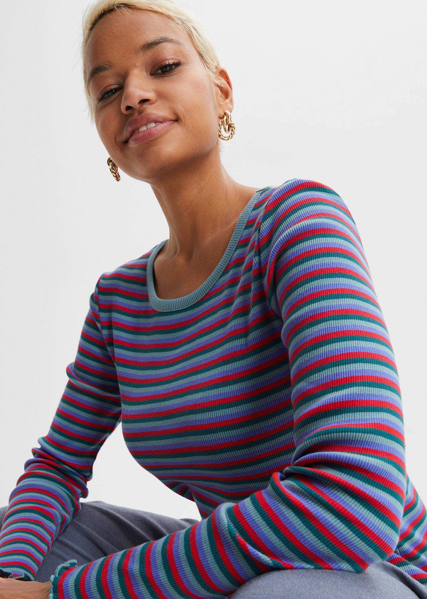 Prążkowana bluzka z bawełny organicznej - Bonprix